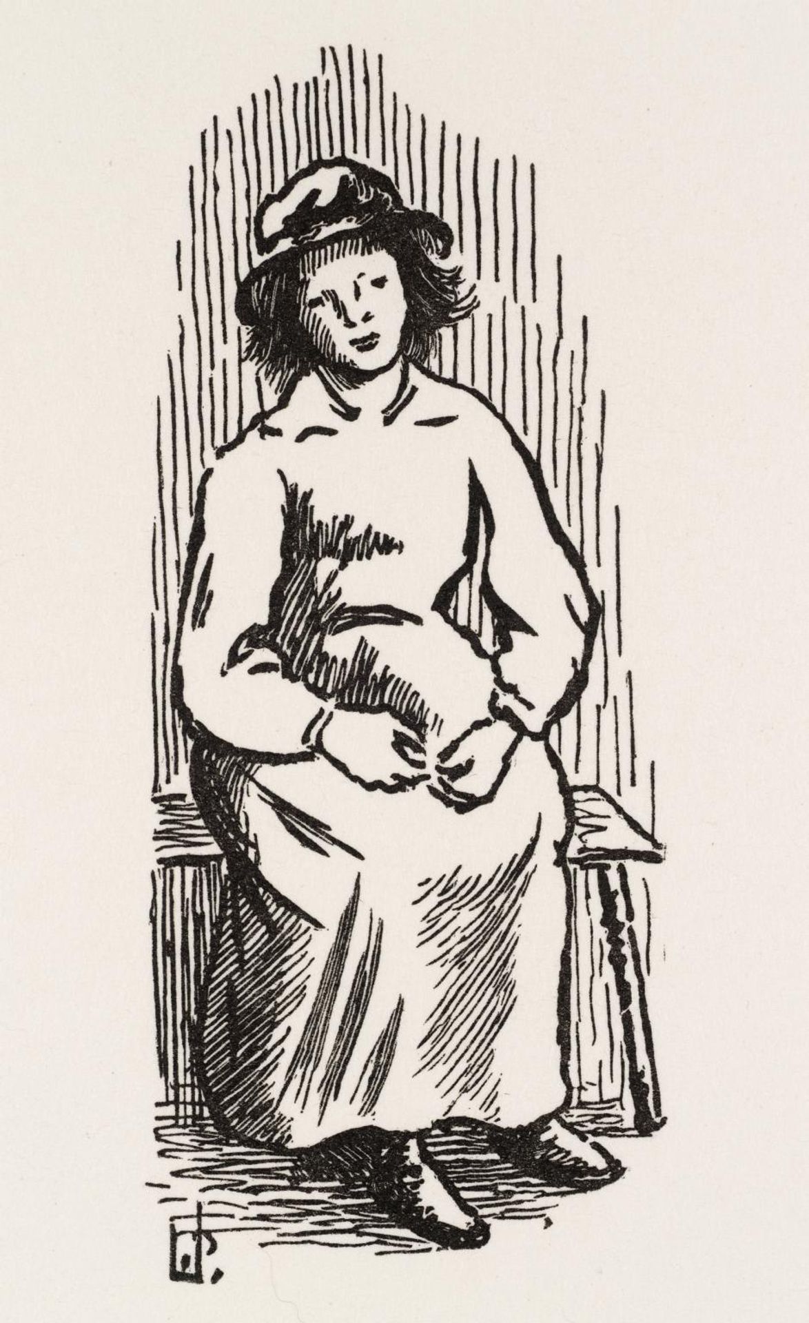 Jeune fille by Lucien Pissarro