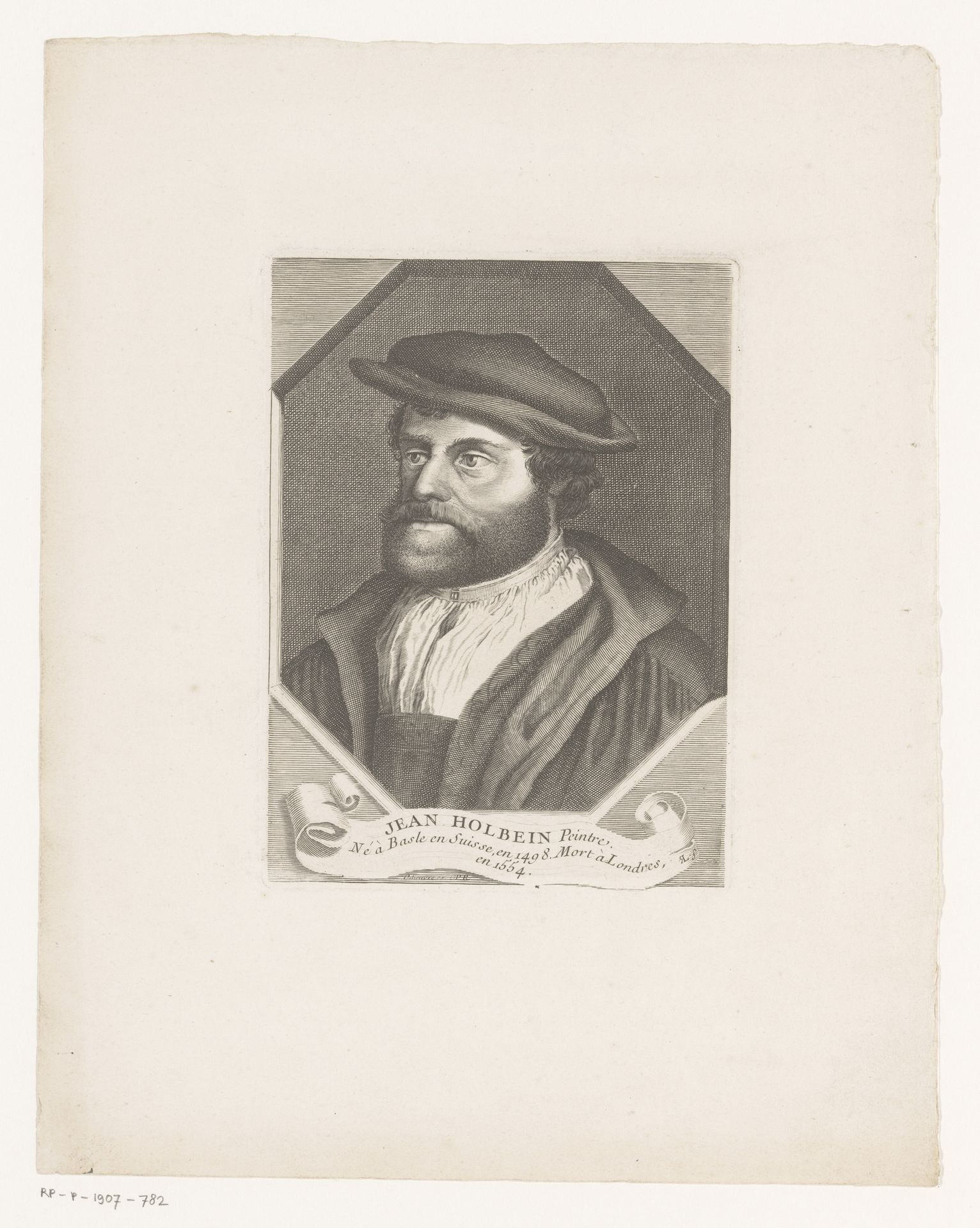Portret van Hans Holbein (II) by René Lochon