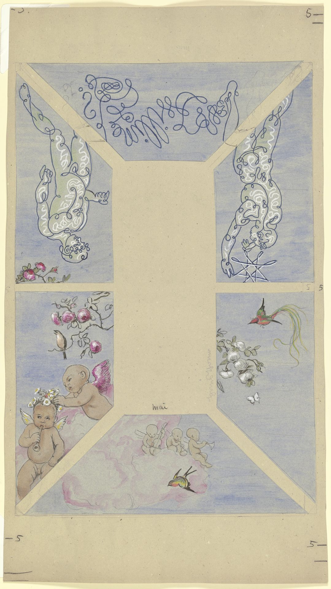 _May_. Design for a Ceiling Painting for the Café Bauer by Hans Thoma
