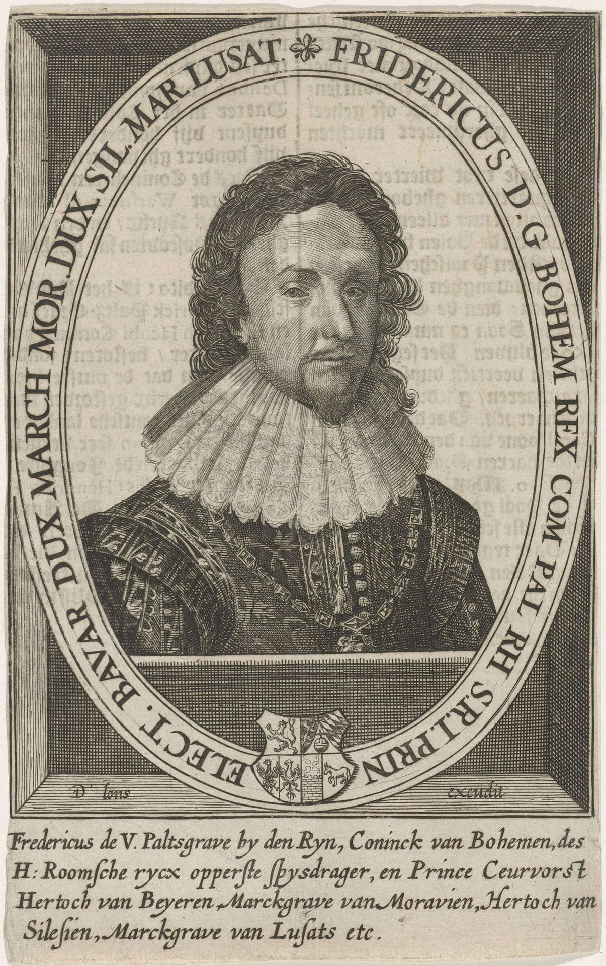 Portret van Frederik V van de Palts by Dirk Eversen Lons