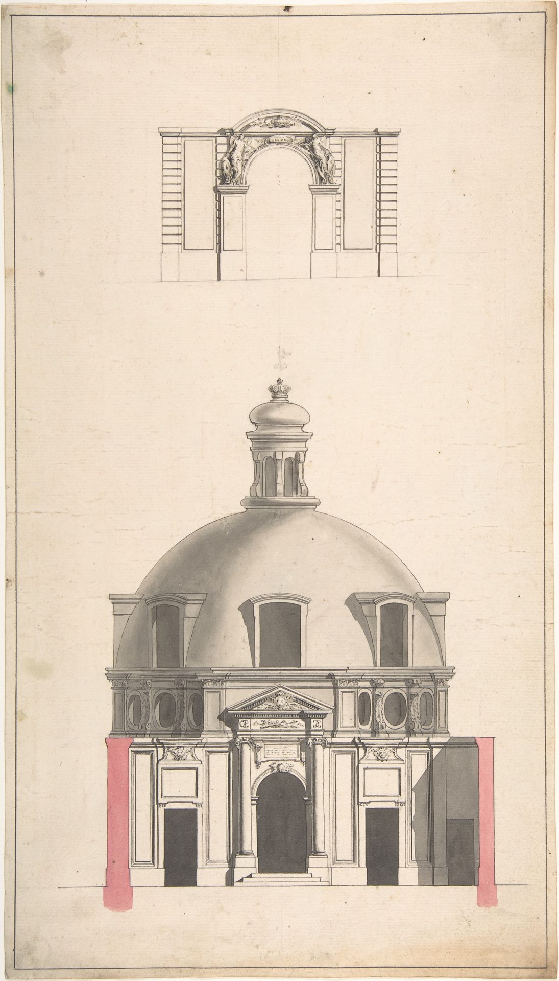 Elevation of the Amphitheatre and Entrance Gate of the Collège des Chirugies, Paris by Jacques François Blondel