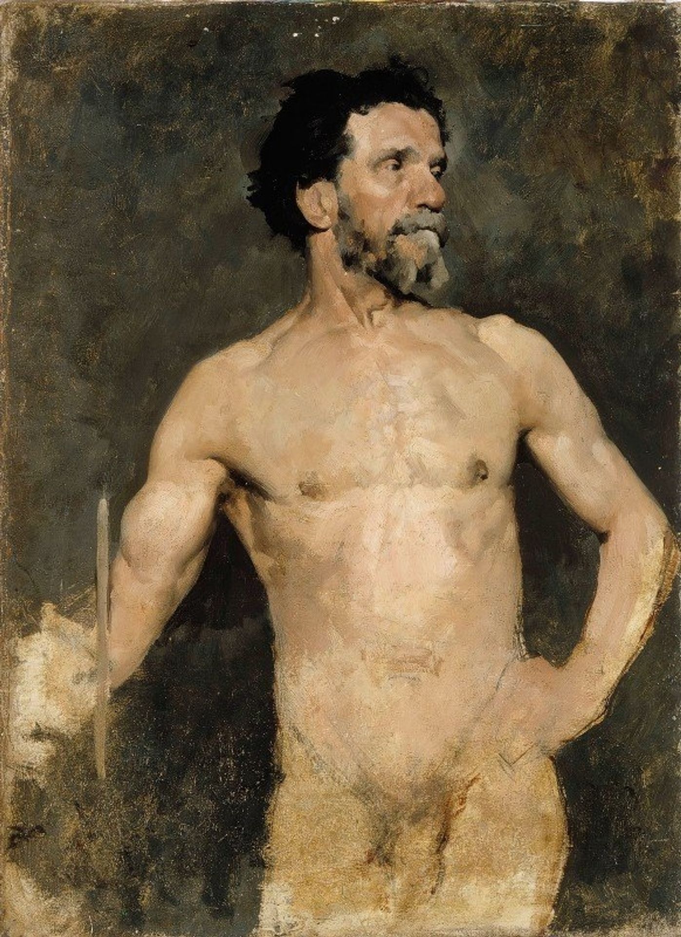 Male Model, Study by Albert Edelfelt