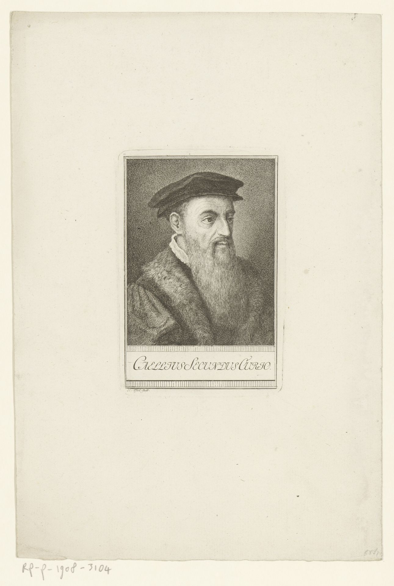 Portret van Celio Secundo Curione by Heinrich Pfenninger