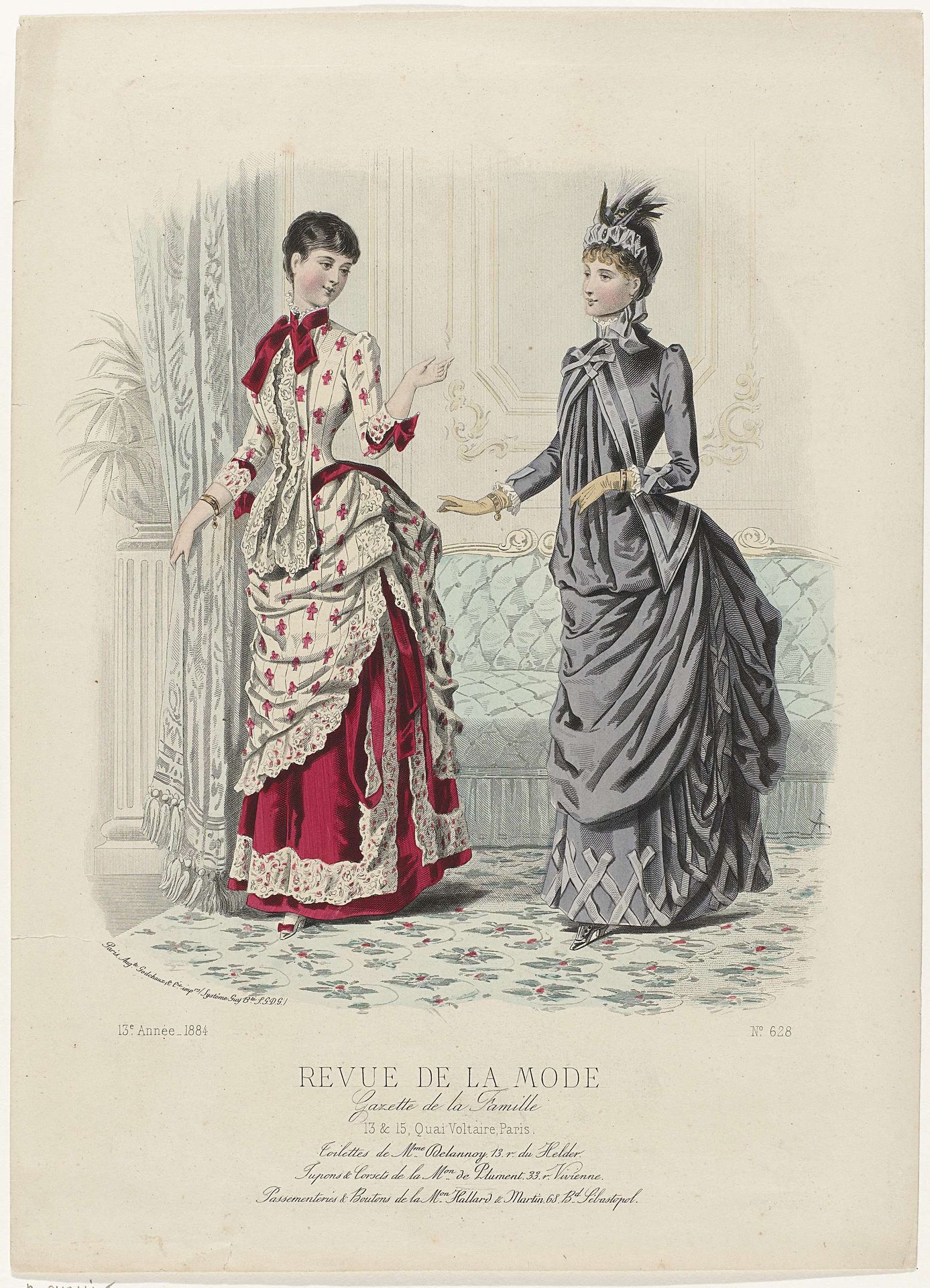Revue de la Mode, Gazette de la Famille, dimanche 13 janvier 1884, 13e annee, No. 628: Toilettes de M.me Delannoy (...) by A. Chaillot