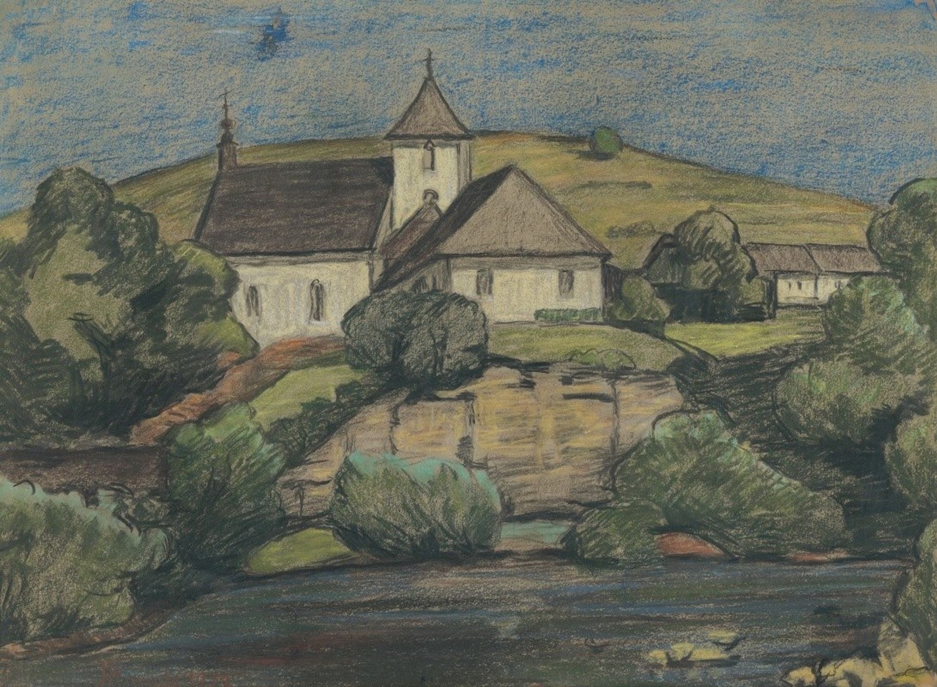 View Of The Church by Jozef Hanula