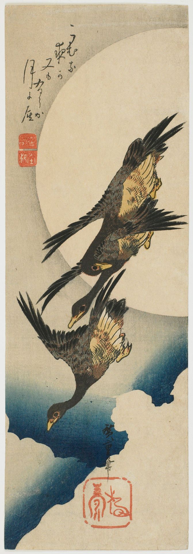 Geese Flying across Full Moon by Utagawa Hiroshige
