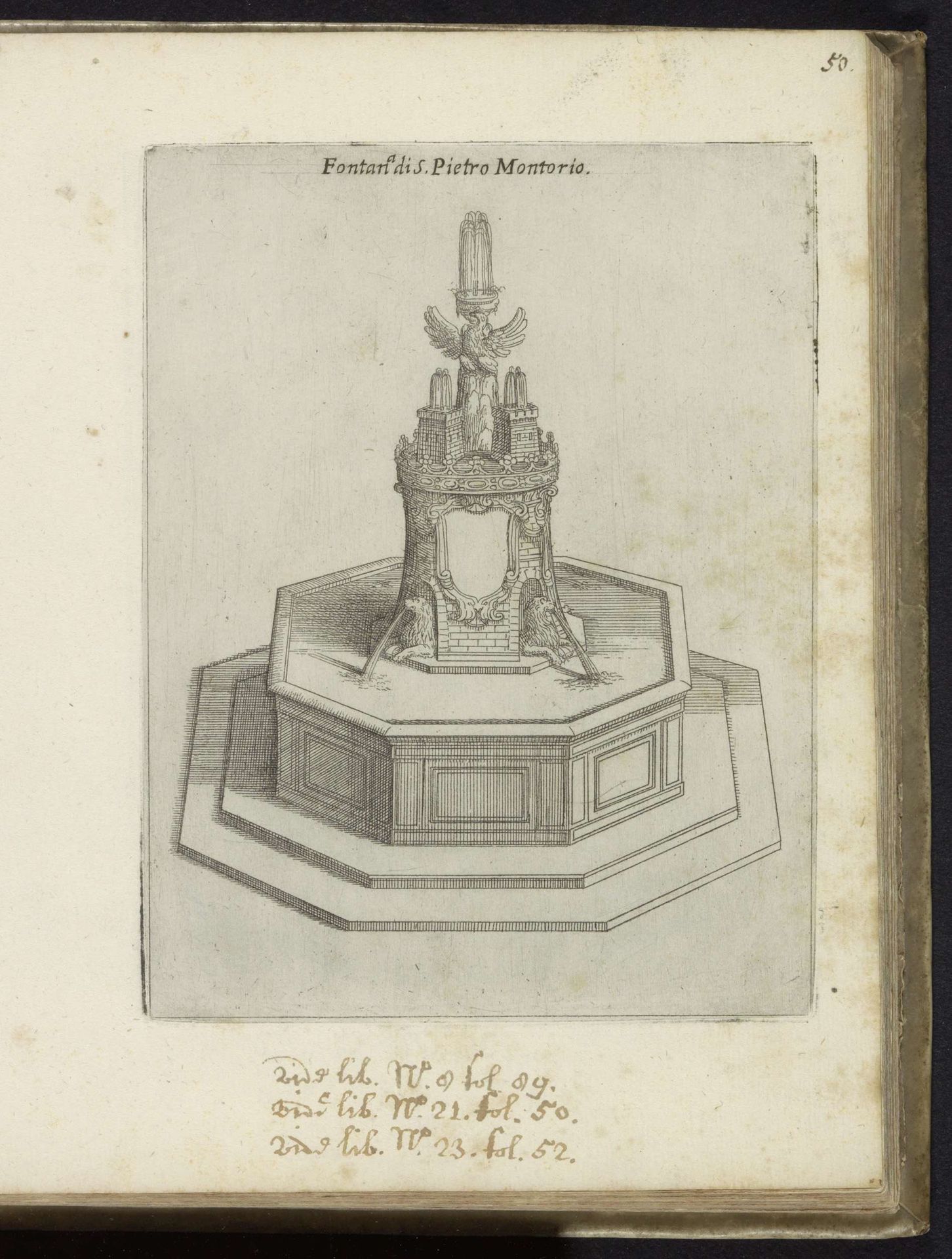 Fontein voor de San Pietro in Montorio te Rome by Domenico Parasacchi