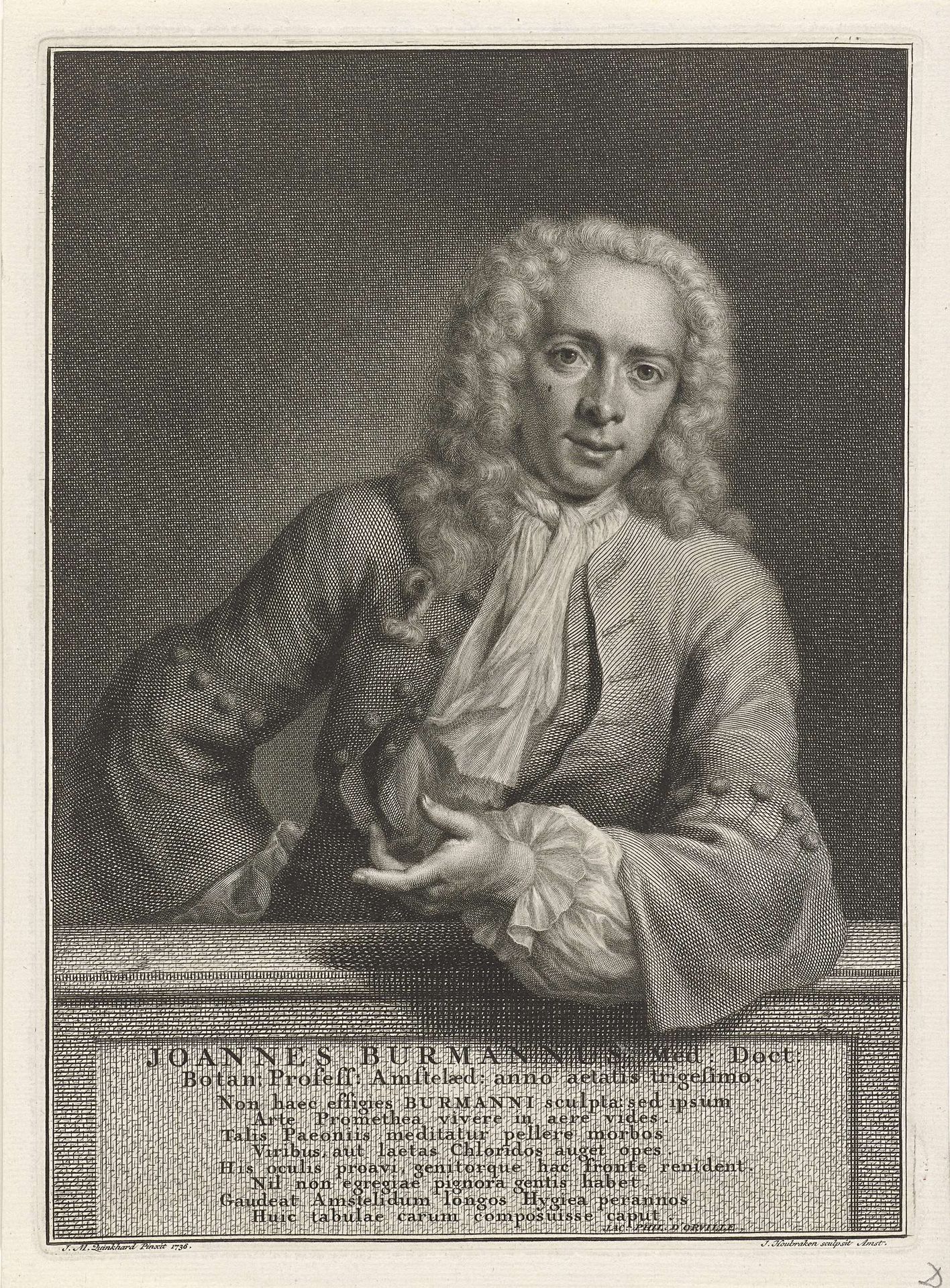 Portret van Johannes Burman by Jacob Houbraken