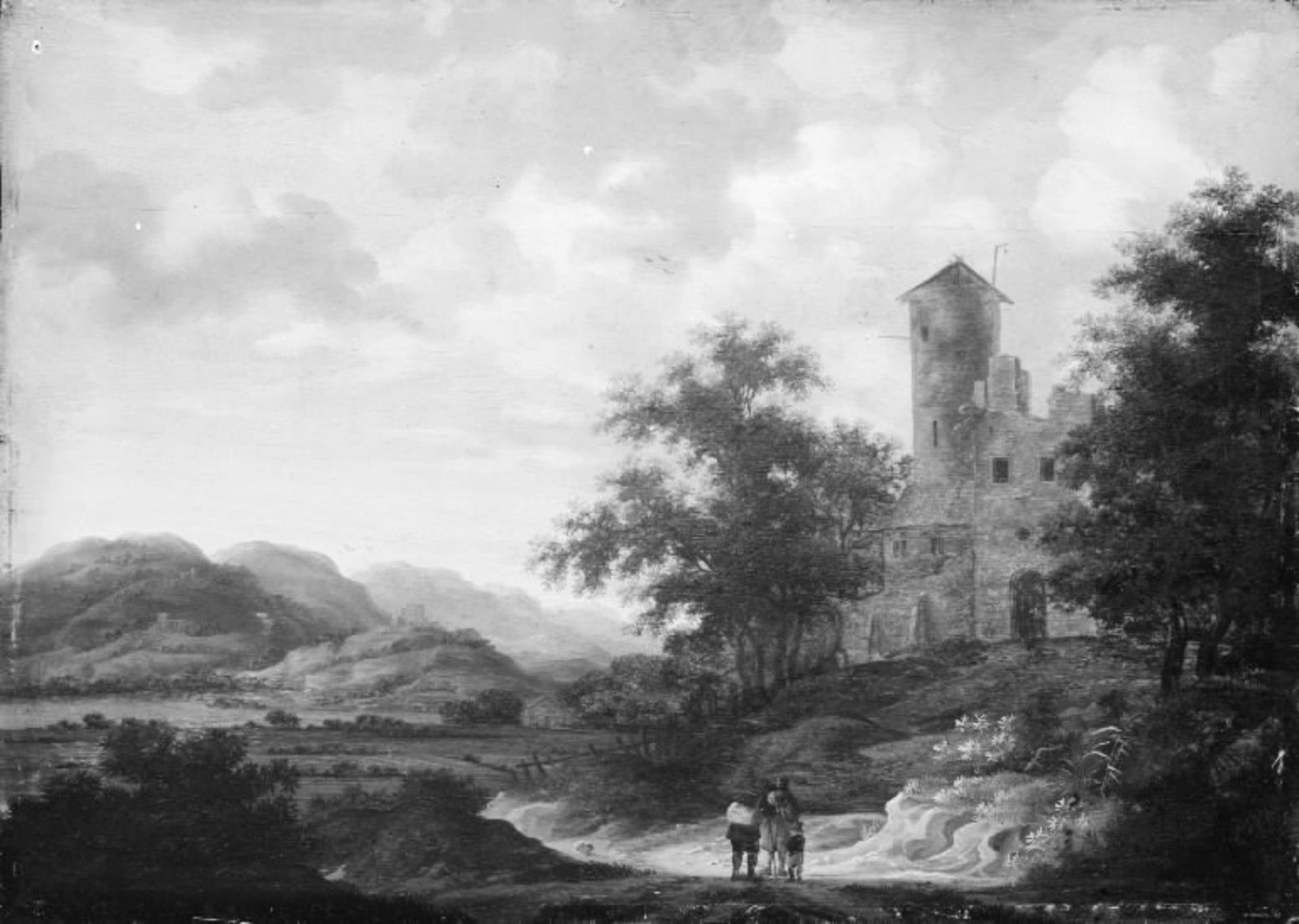 Landscape with Mountains and Ruins by P. Coiffre