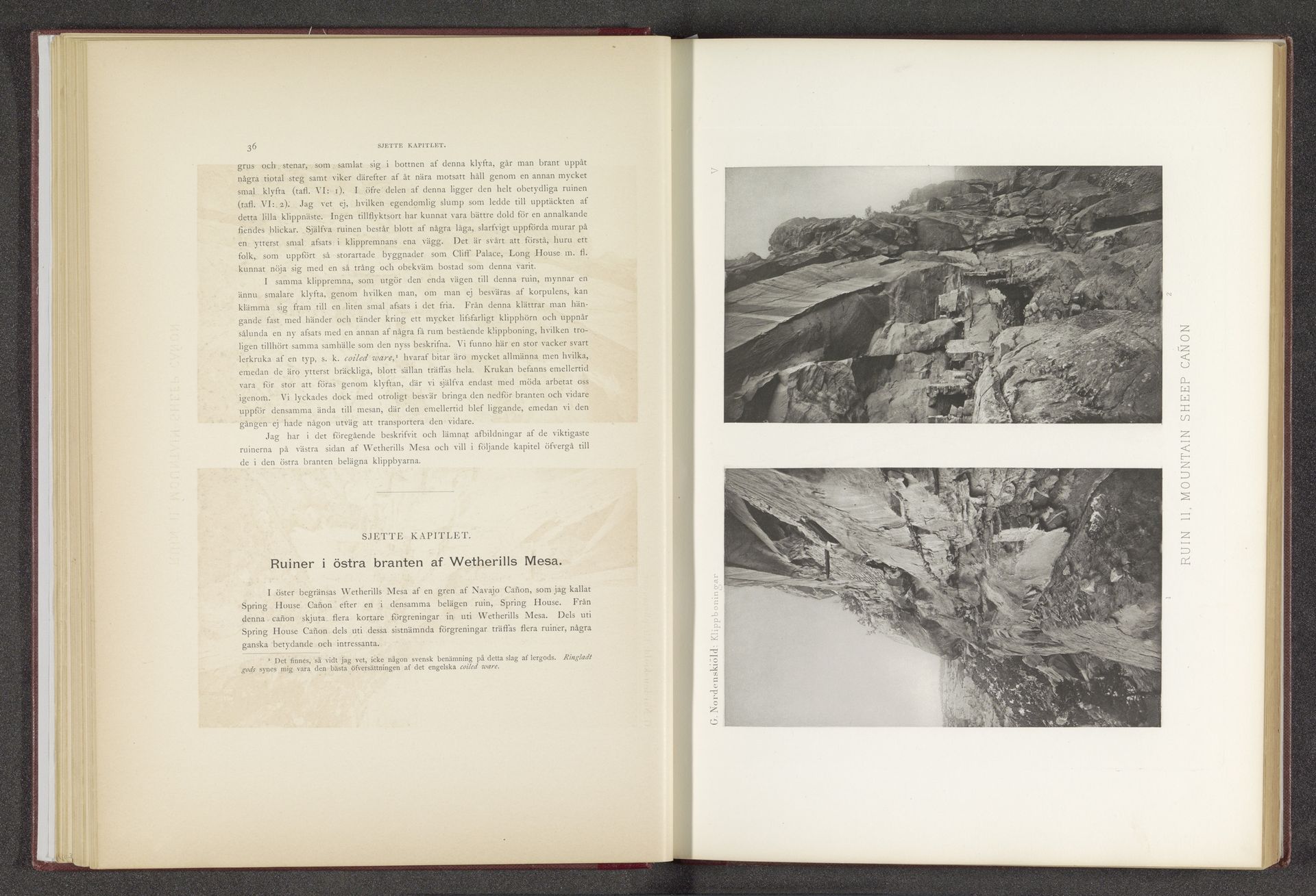 Twee gezichten op een ruïne van een rotswoning in Mesa Verde National Park by Gustaf Nordenskiöld