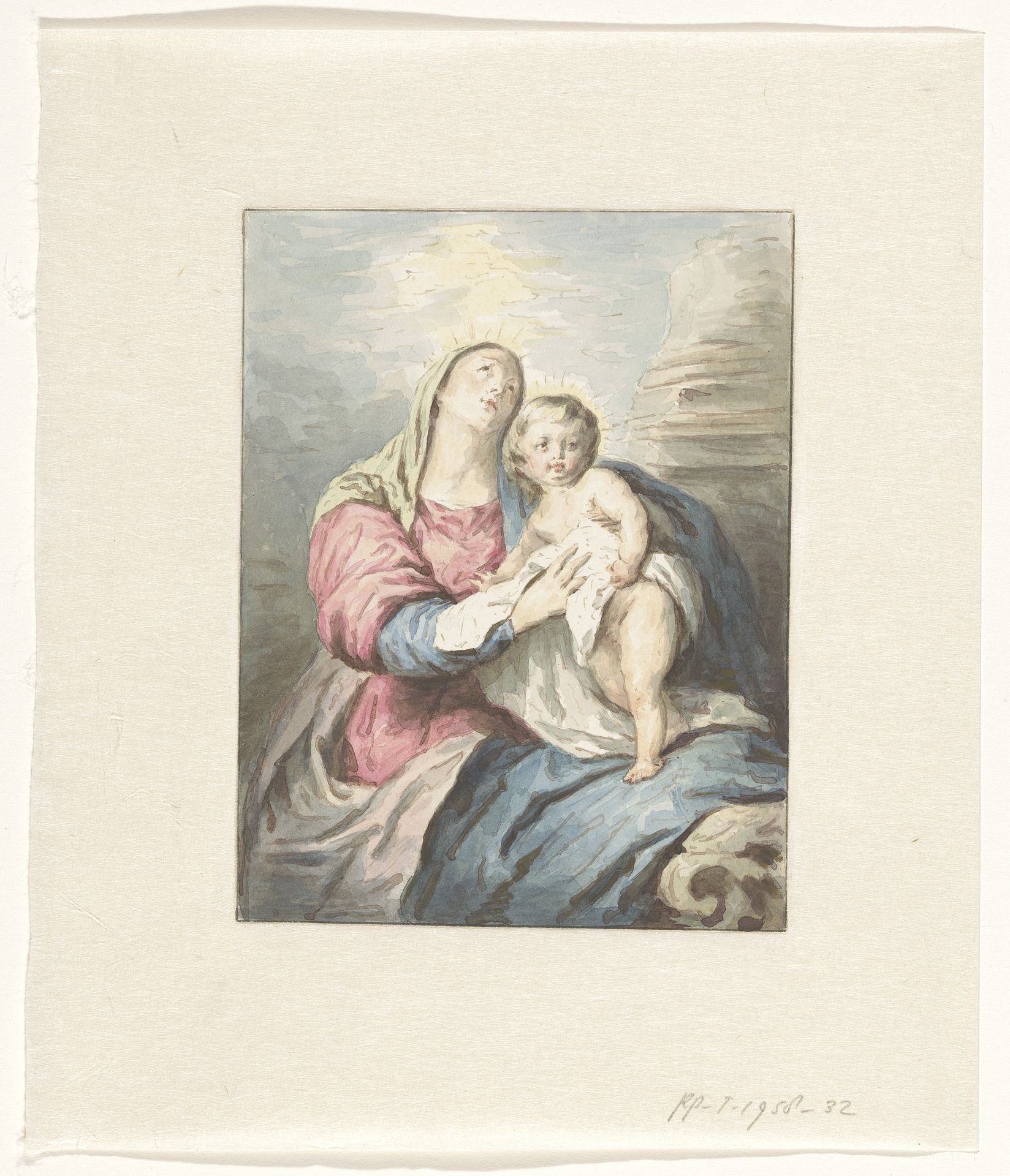 Madonna met kind by Pieter Christoffel Wonder