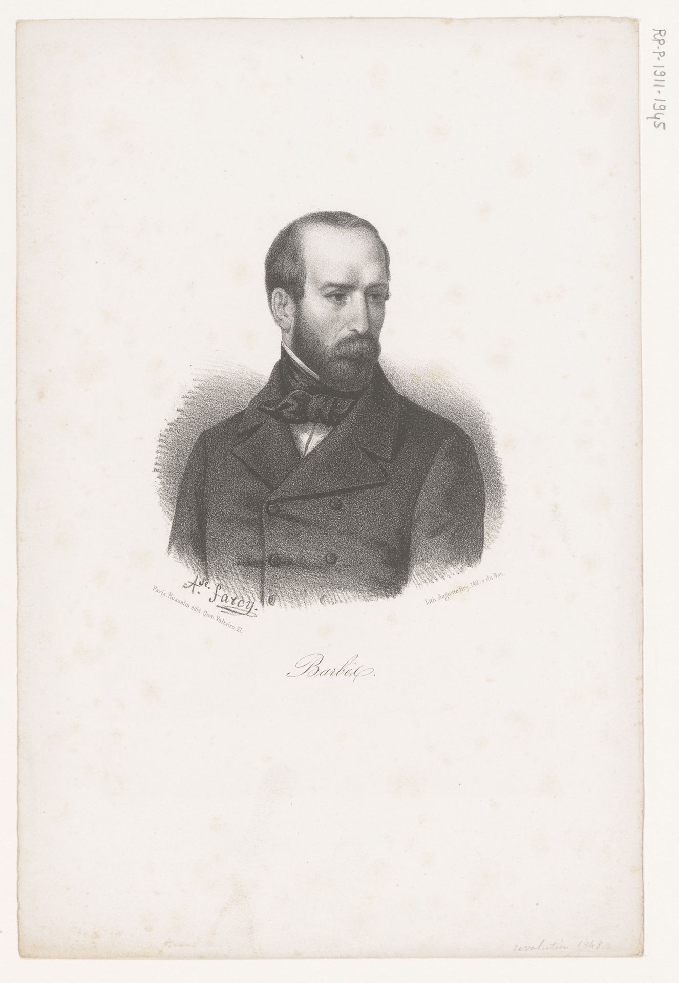Portret van Armand Barbès by Alphonse Farcy