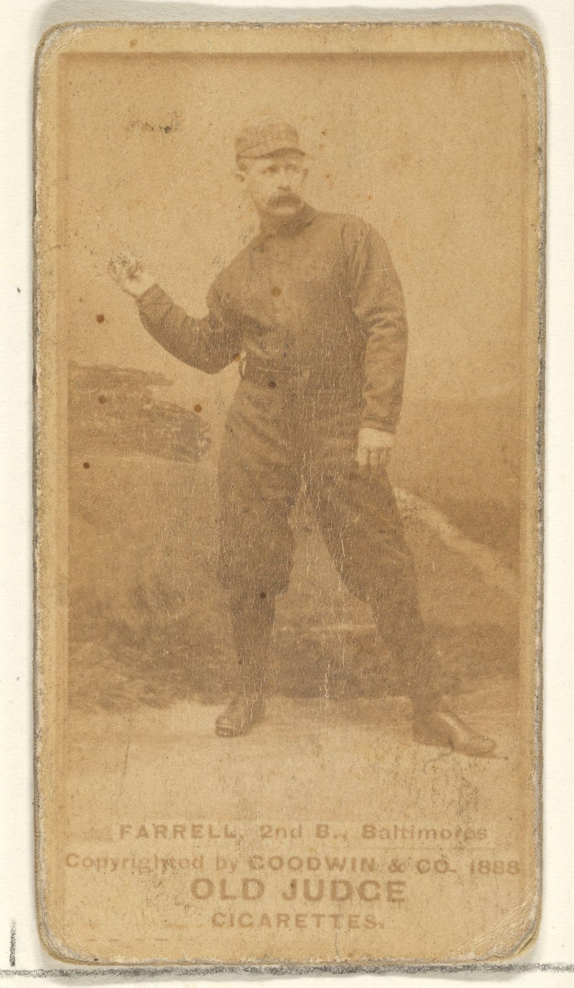 Farrell, 2nd Base, Baltimore Orioles, from the Old Judge series (N172) for Old Judge Cigarettes by Goodwin & Company