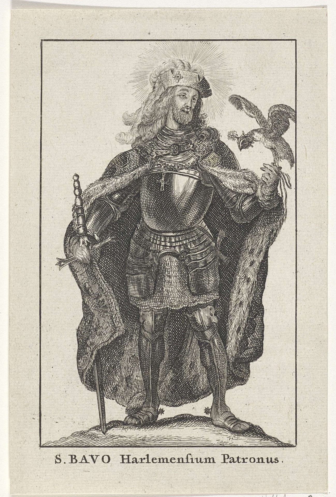 H. Bavo met een valk op zijn hand by Anonymous