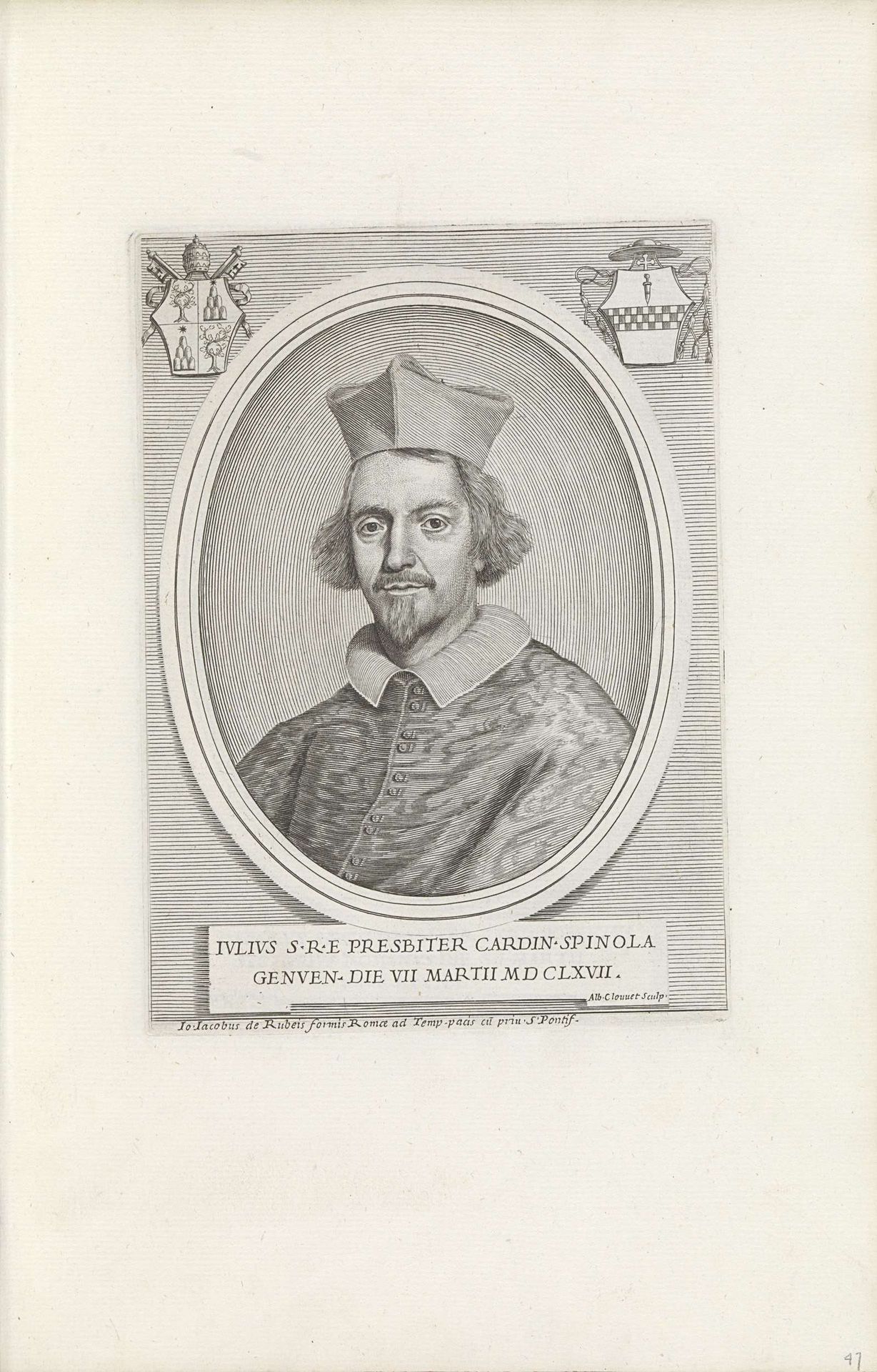 Portret van kardinaal Giulio Spinola by Albertus Clouwet