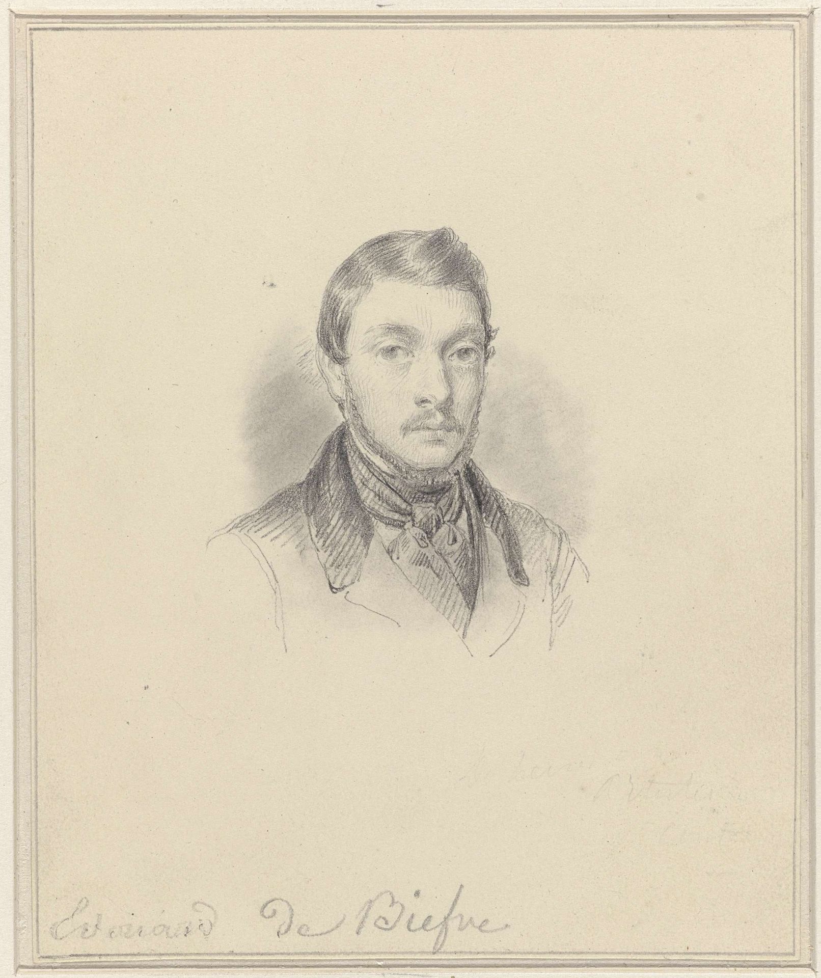 Zelfportret van Eduard de Biefve by Édouard De Bièfve