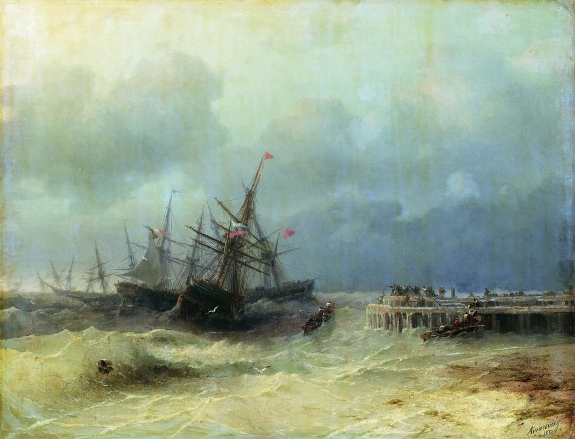 Fleeing from the storm by Ivan Konstantinovich Aivazovsky