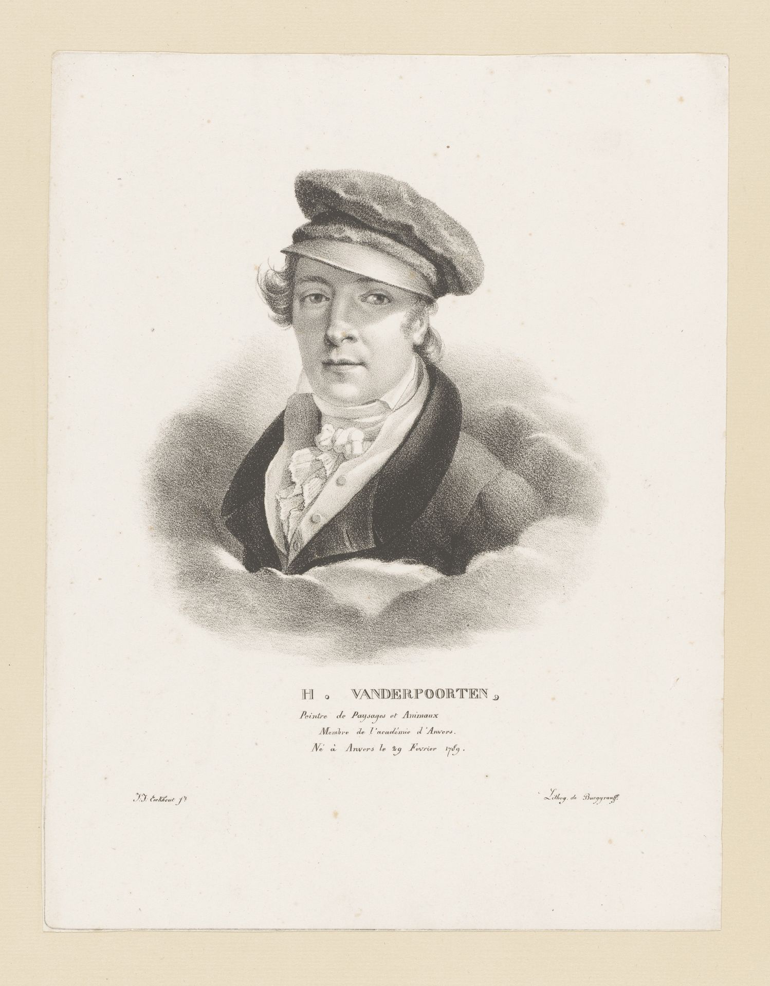 Portret van Hendrik Jozef Franciscus van der Poorten by Guillaume Philidor Van den Burggraaff