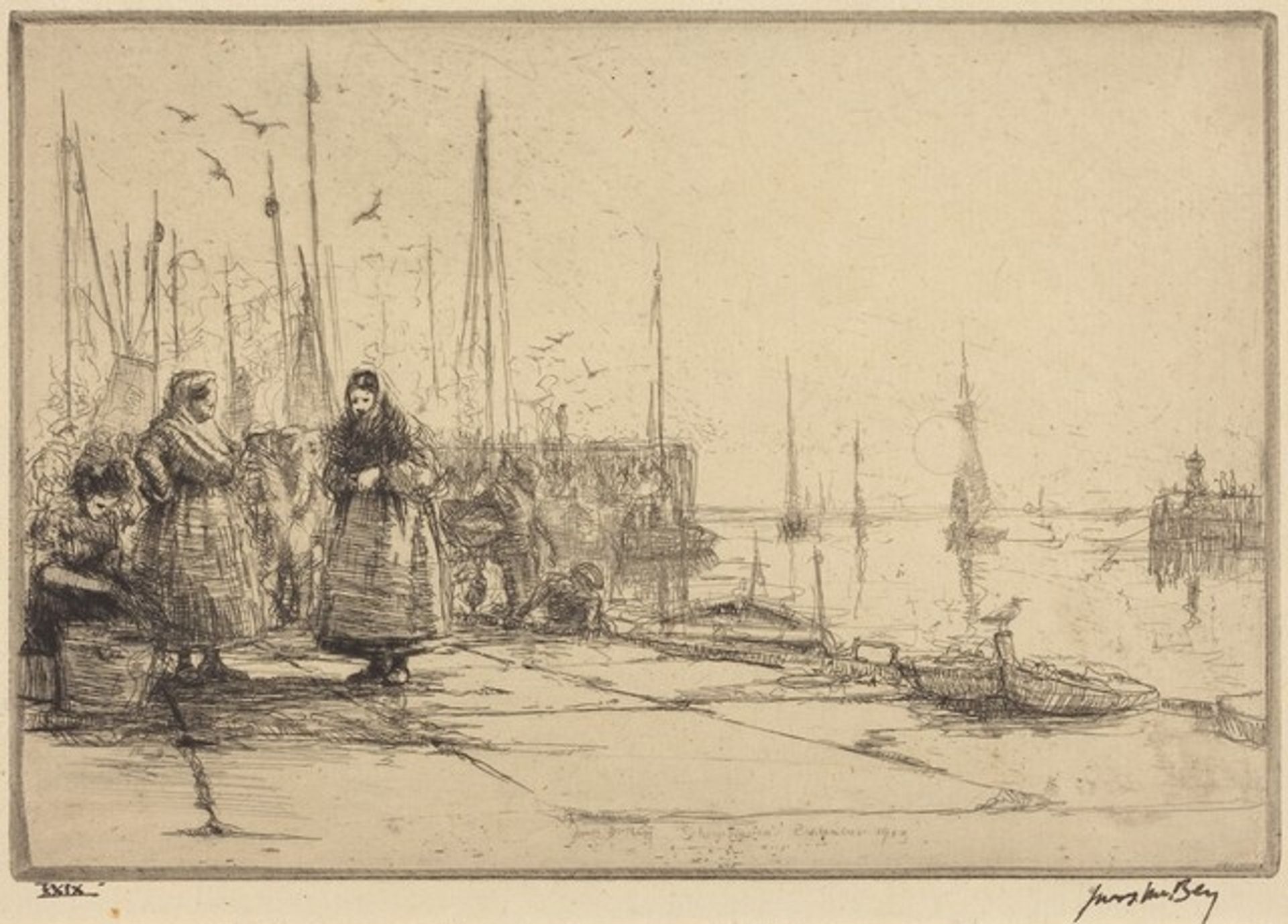 A Fishing Harbour by James McBey