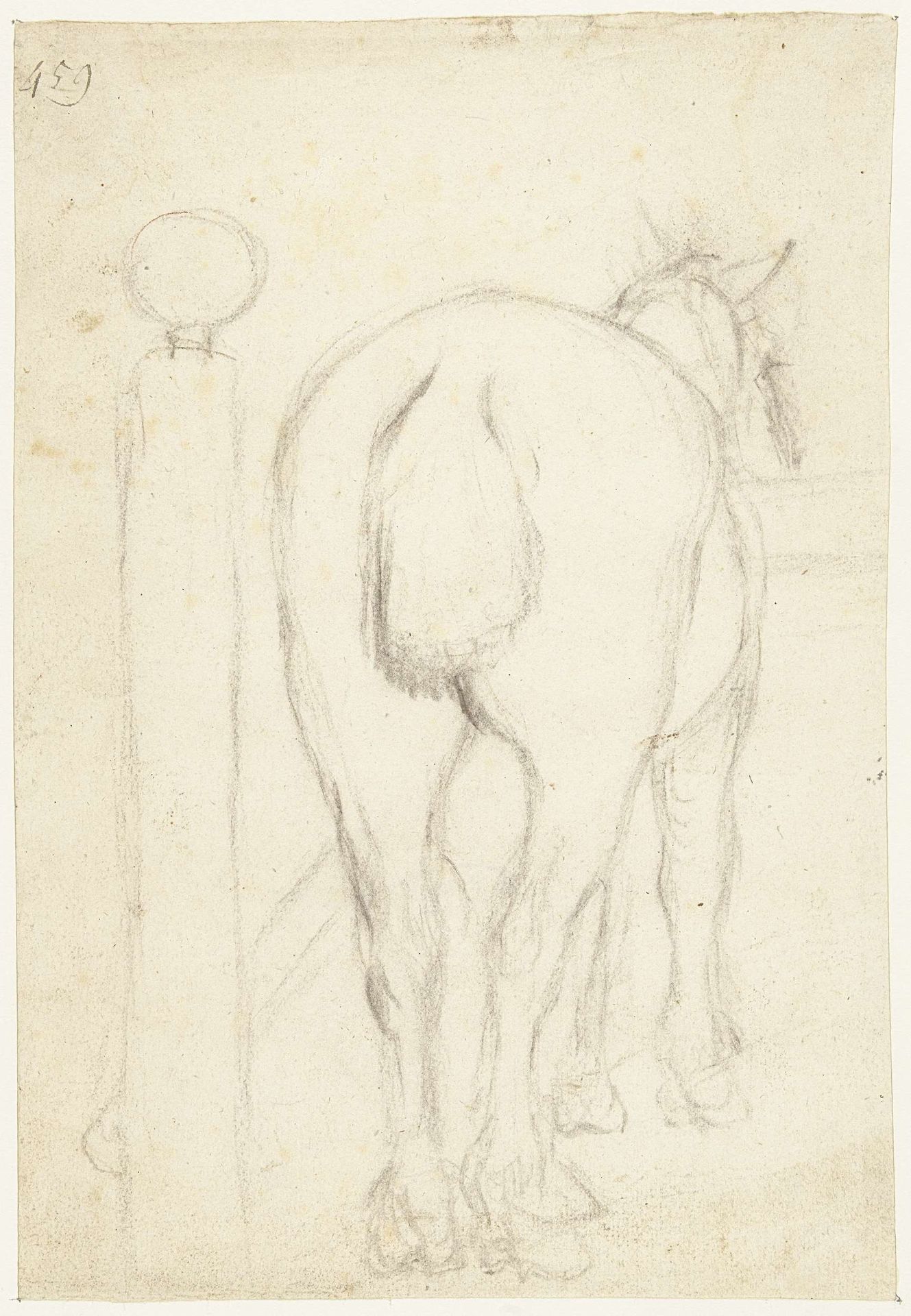 Staand paard, van achteren by Moses ter Borch