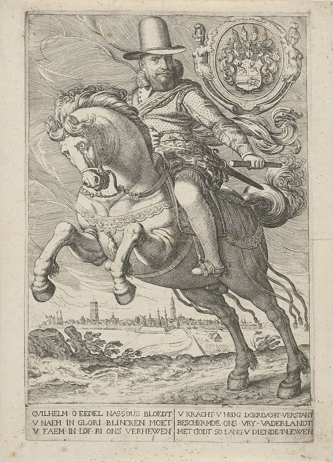 Ruiterportret van Willem Lodewijk by Pieter Feddes van Harlingen