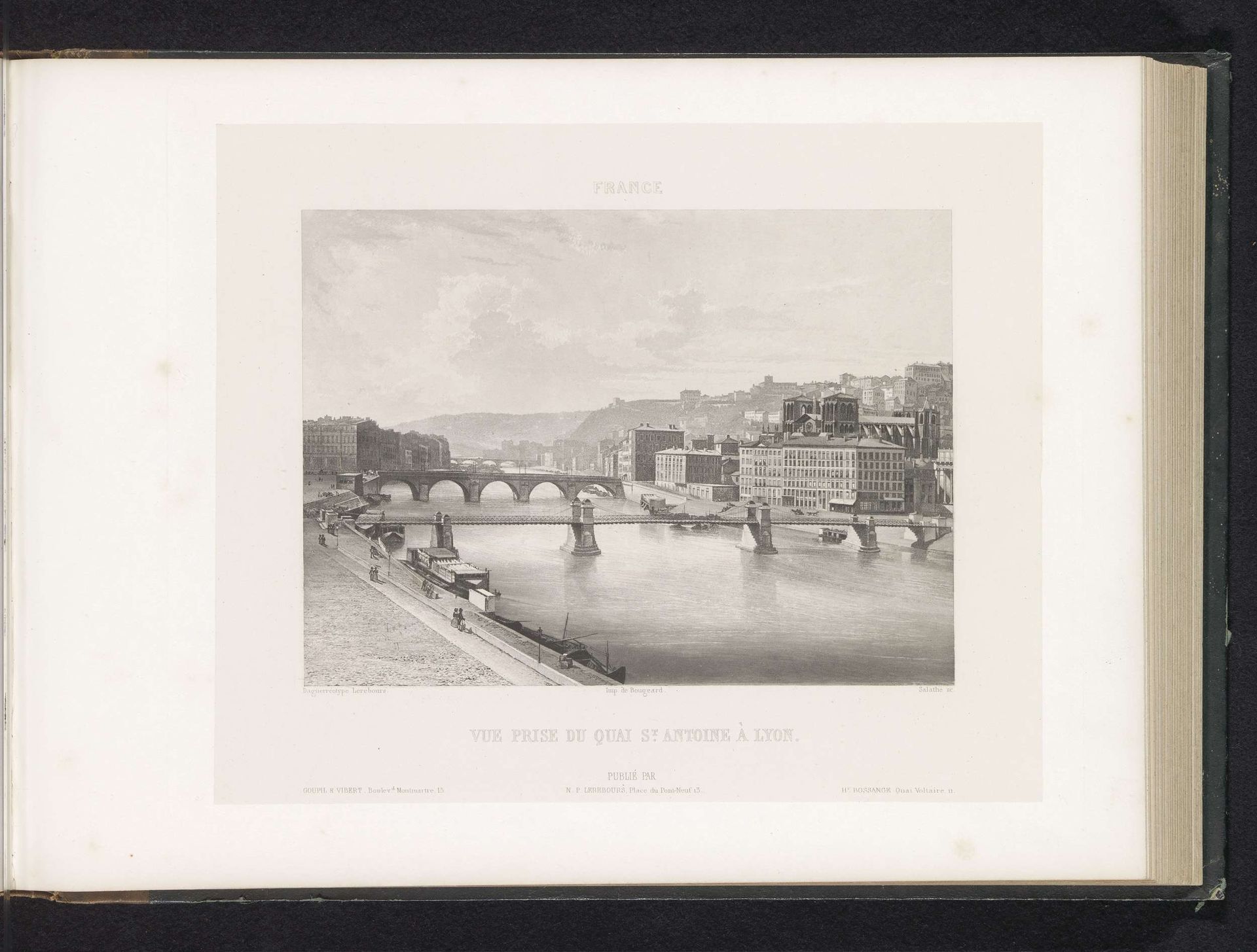 Gezicht op de Saône te Lyon by Friedrich Salathé