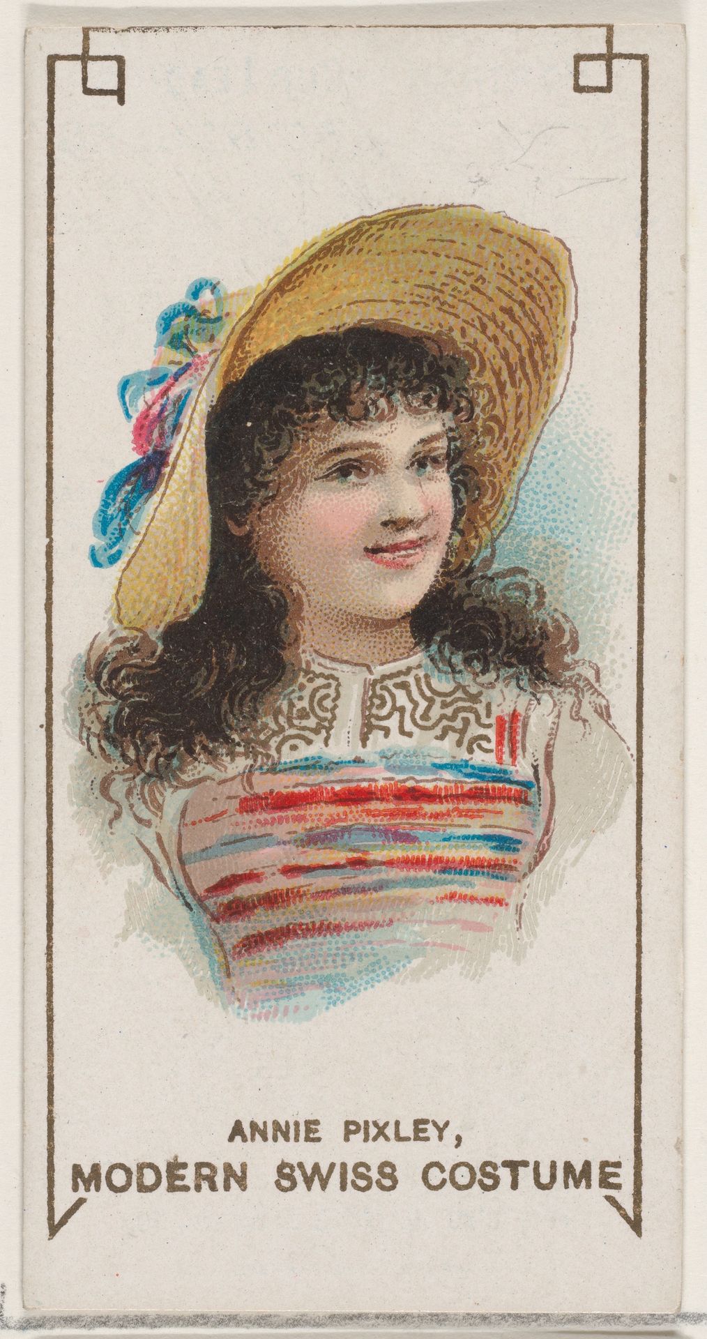 Annie Pixley Dressed in Modern Swiss Costume, from the set Actors and Actresses, Second Series (N71) for Duke brand cigarettes by W. Duke, Sons & Co.