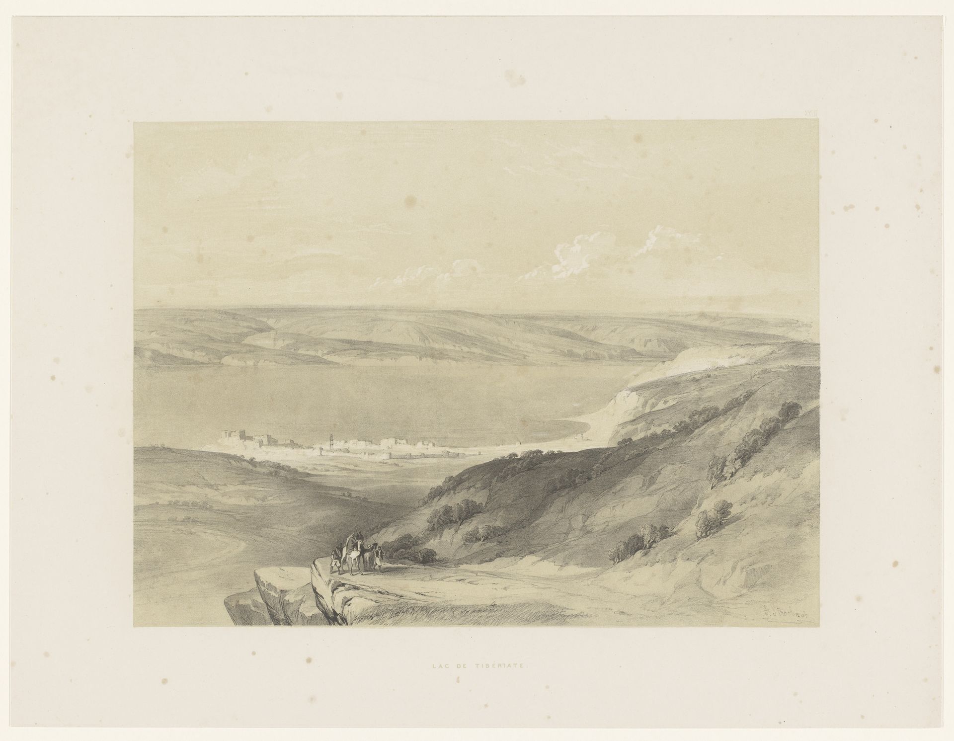 Gezicht op het meer van Tiberias by François Stroobant