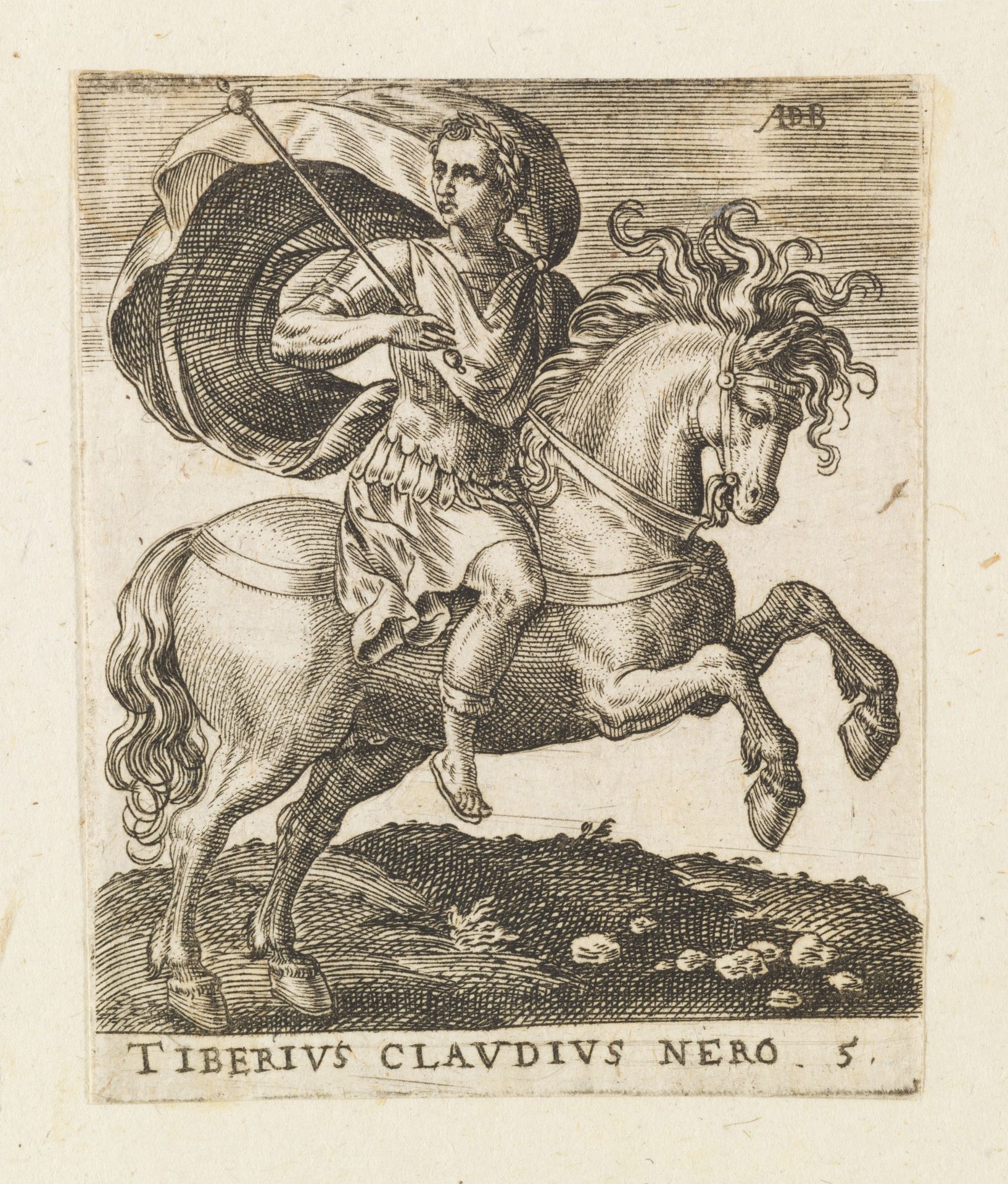 Tiberius Claudius Nero, from "Twelve Caesars on Horseback" by Abraham de Bruyn