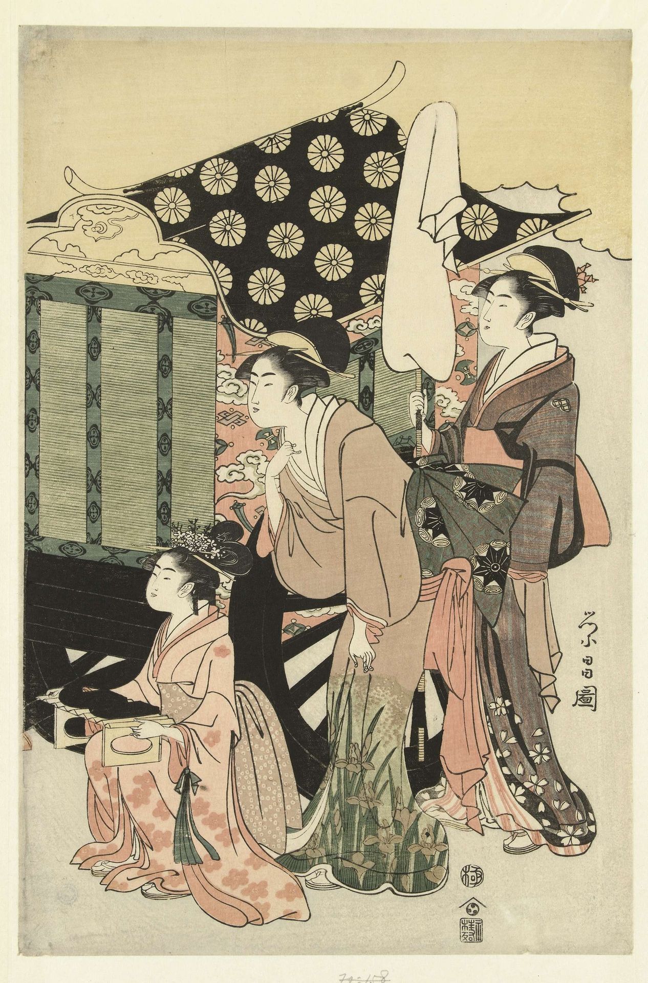 Prins Genji en Yugao by Chōkōsai Eishō