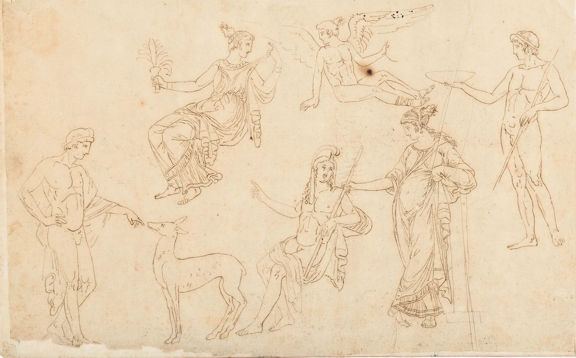 Paris and Helen (Anonymous Tracing after d ’Hancarville) by Jacques Louis David