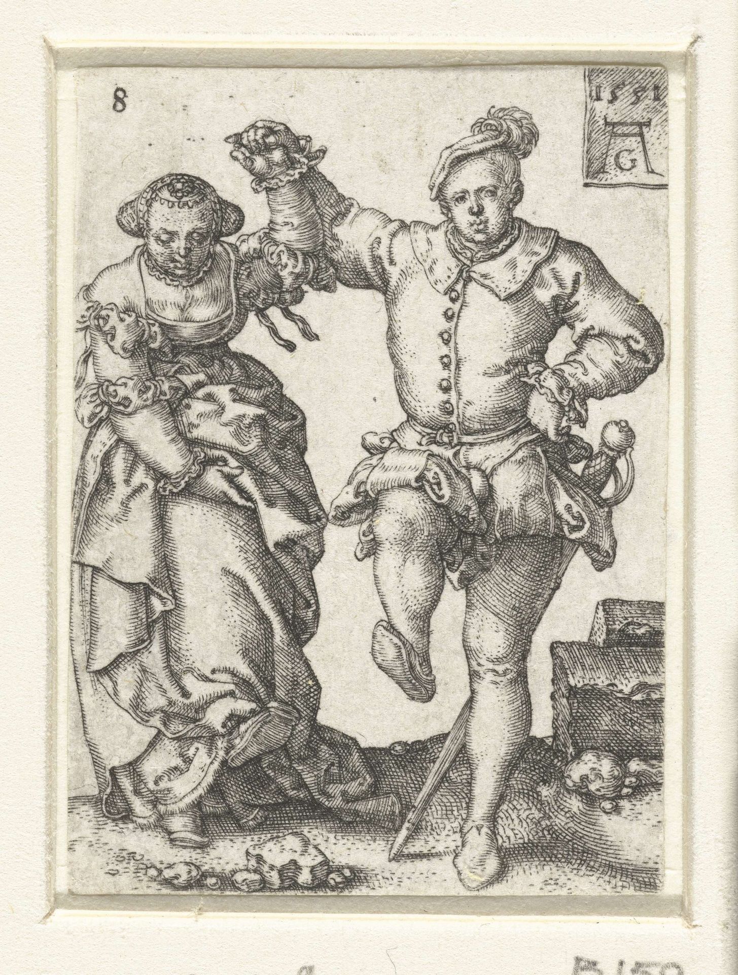 Dansend paar by Heinrich Aldegrever