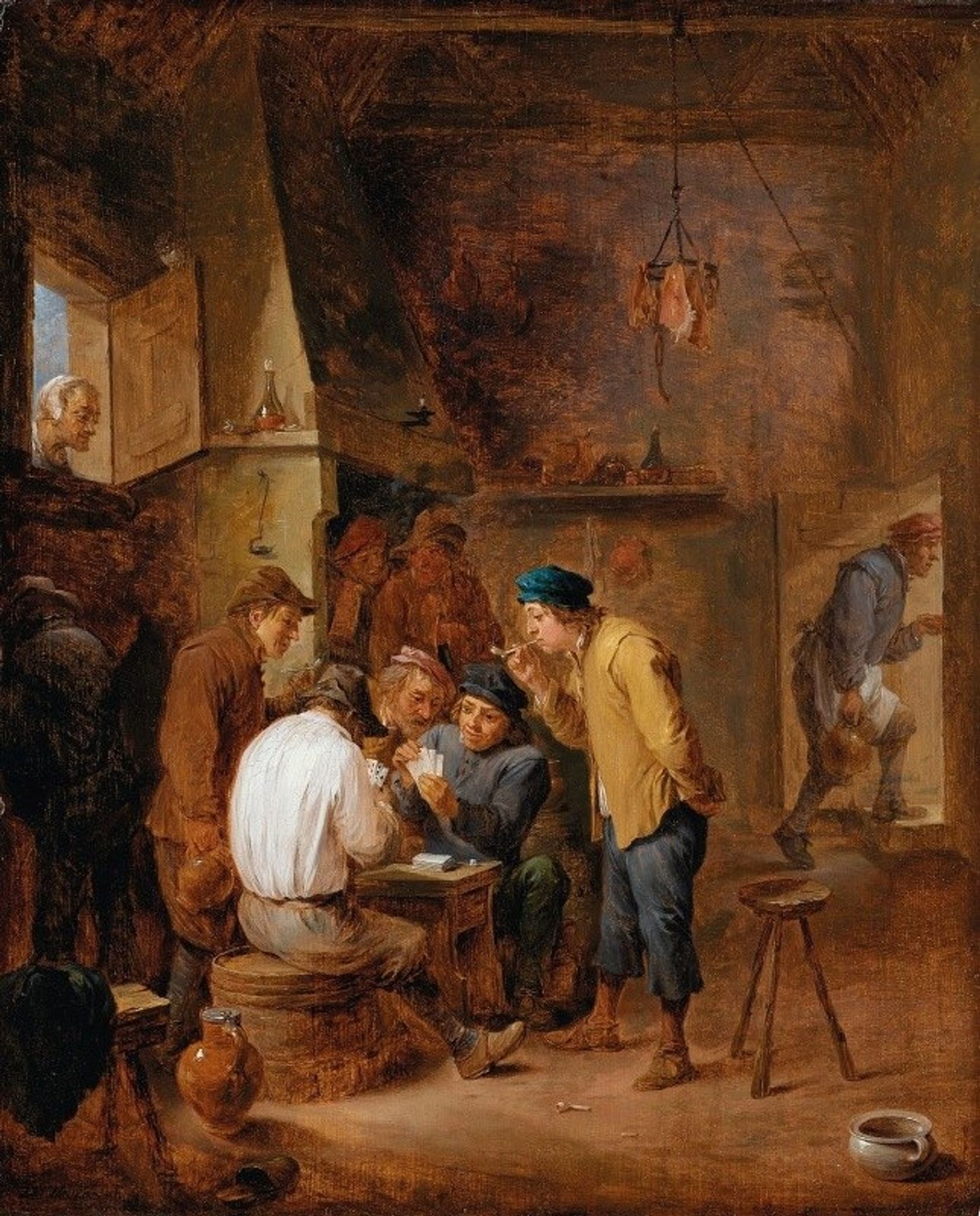A tavern interior with boors playing cards by David Teniers The Younger