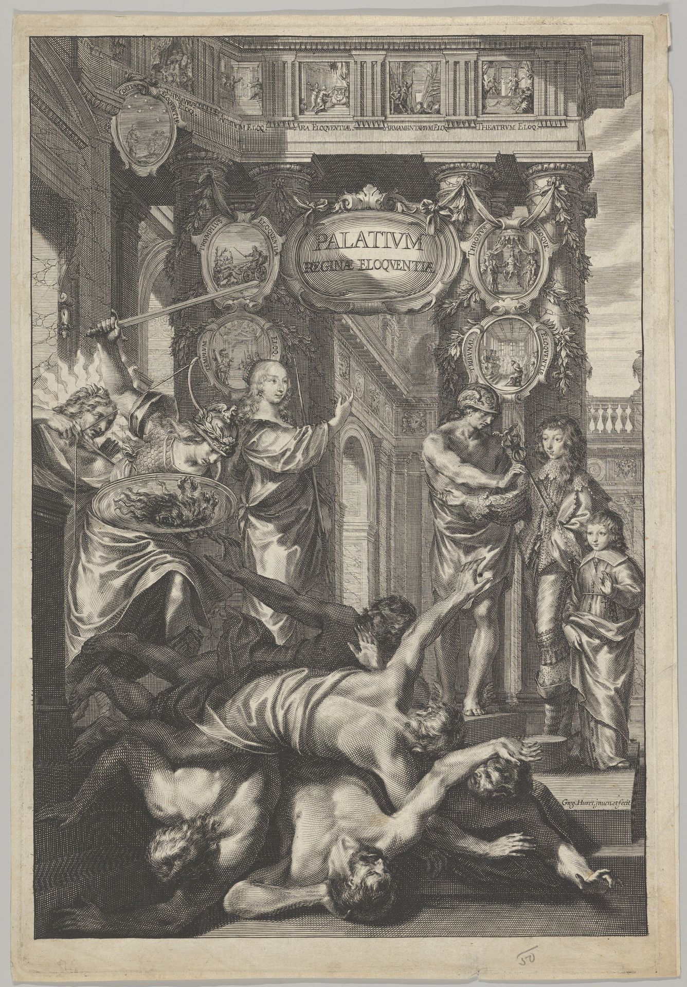 Allegorial Composition with Figures Working According to an Architectural Plan by Grégoire Huret