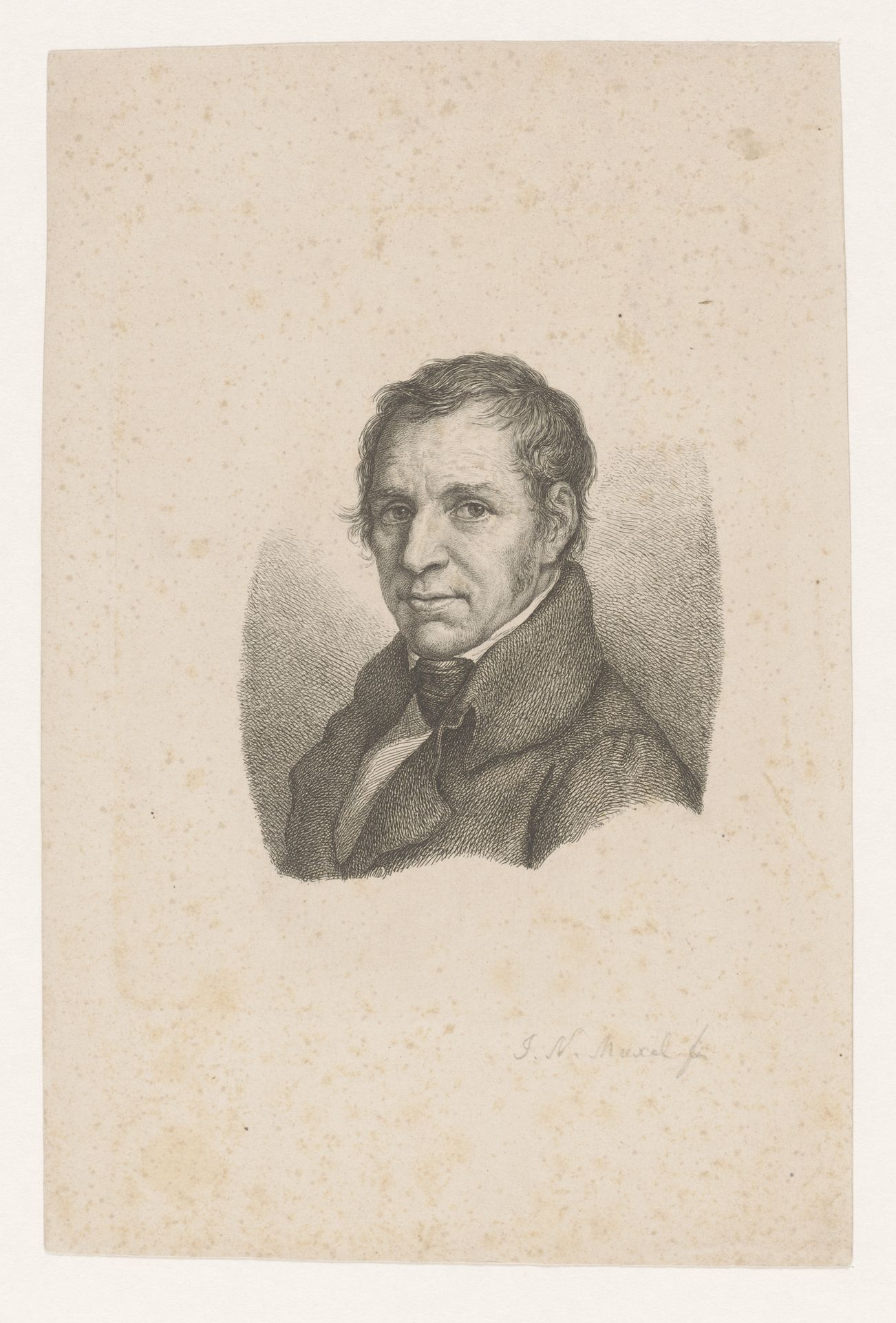 Portret van een onbekende man by Johann Nepomuk Muxel