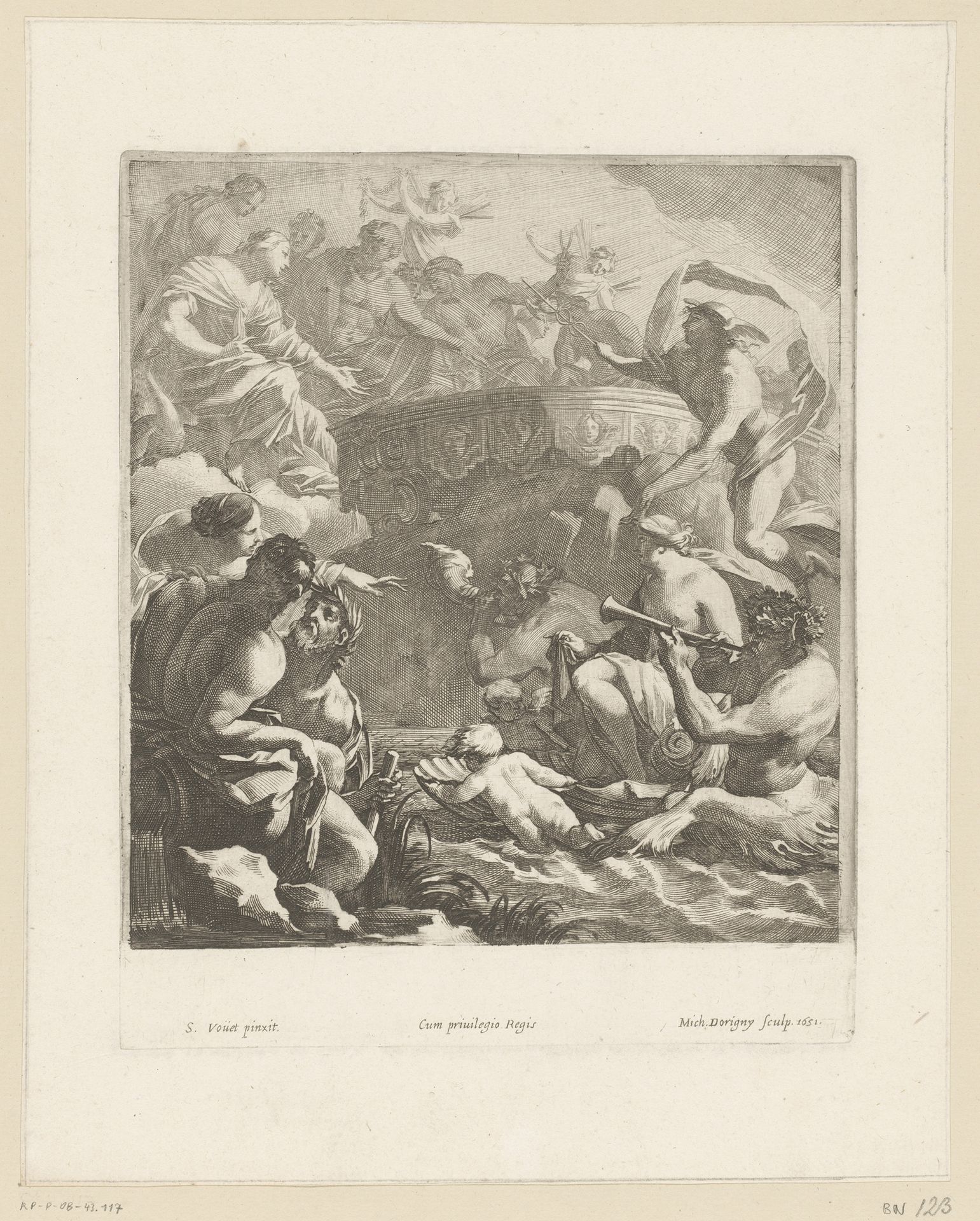 Allegorische voorstelling met Mercurius als boodschapper by Michel Dorigny