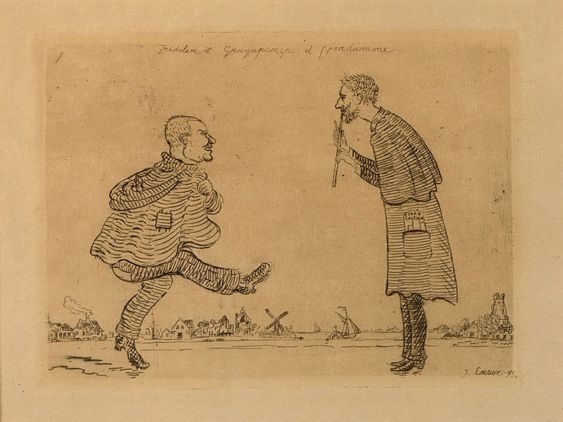 Fridolin en Gragapança van Yperdamme by James Ensor