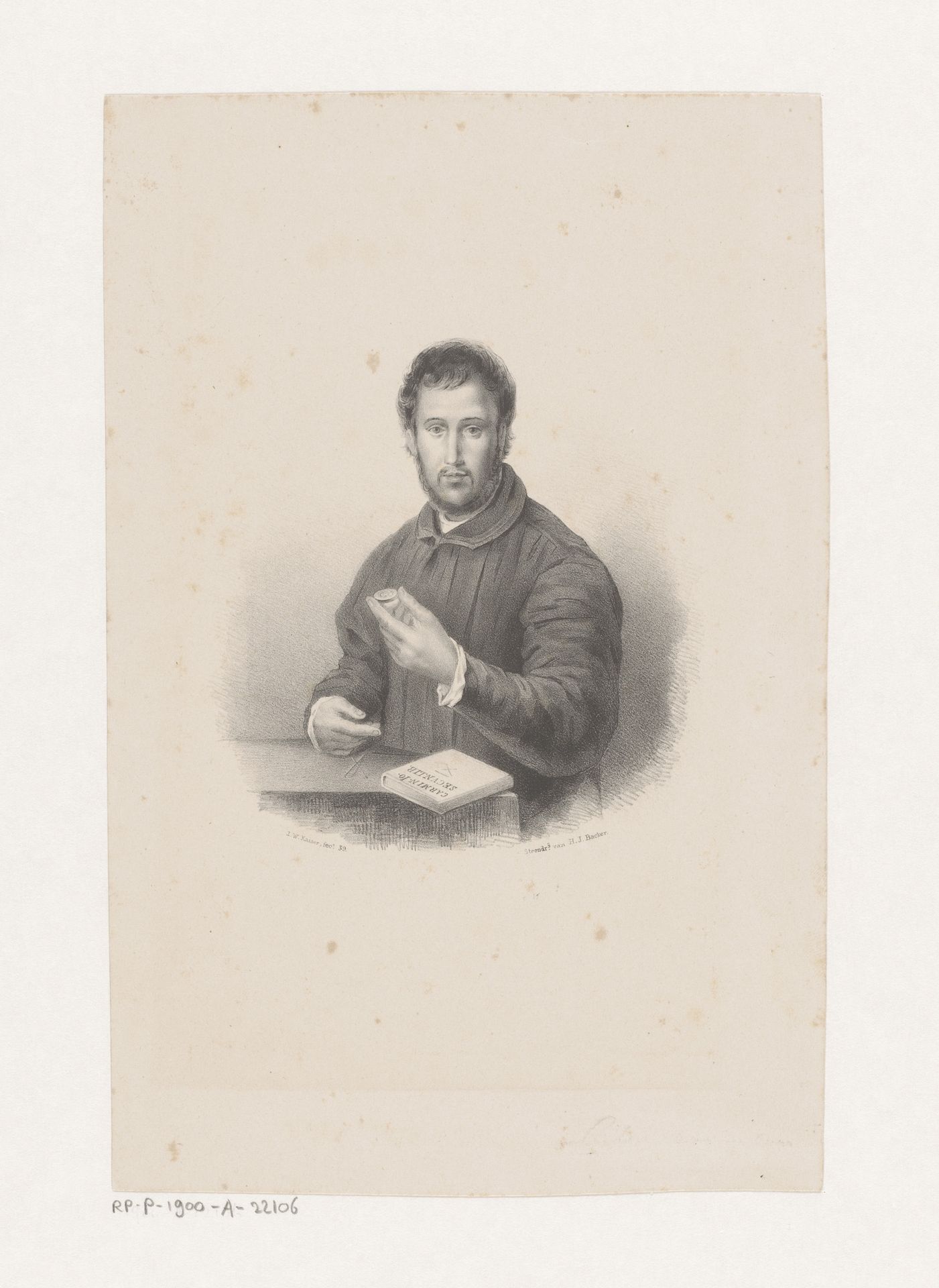 Portret van Janus Secundus by Johann Wilhelm (I) Kaiser