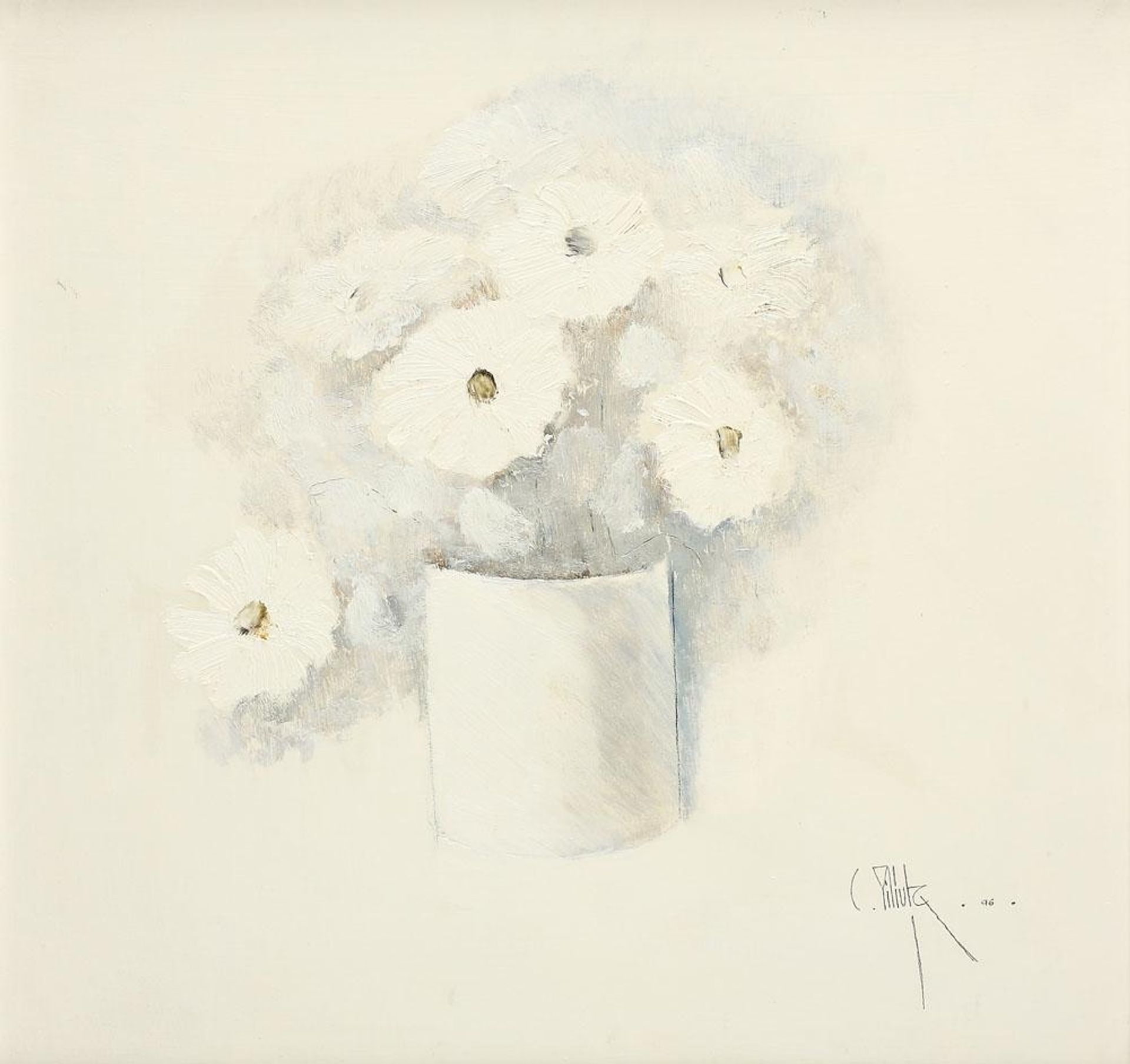 Vase with White Flowers by Constantin Piliuta