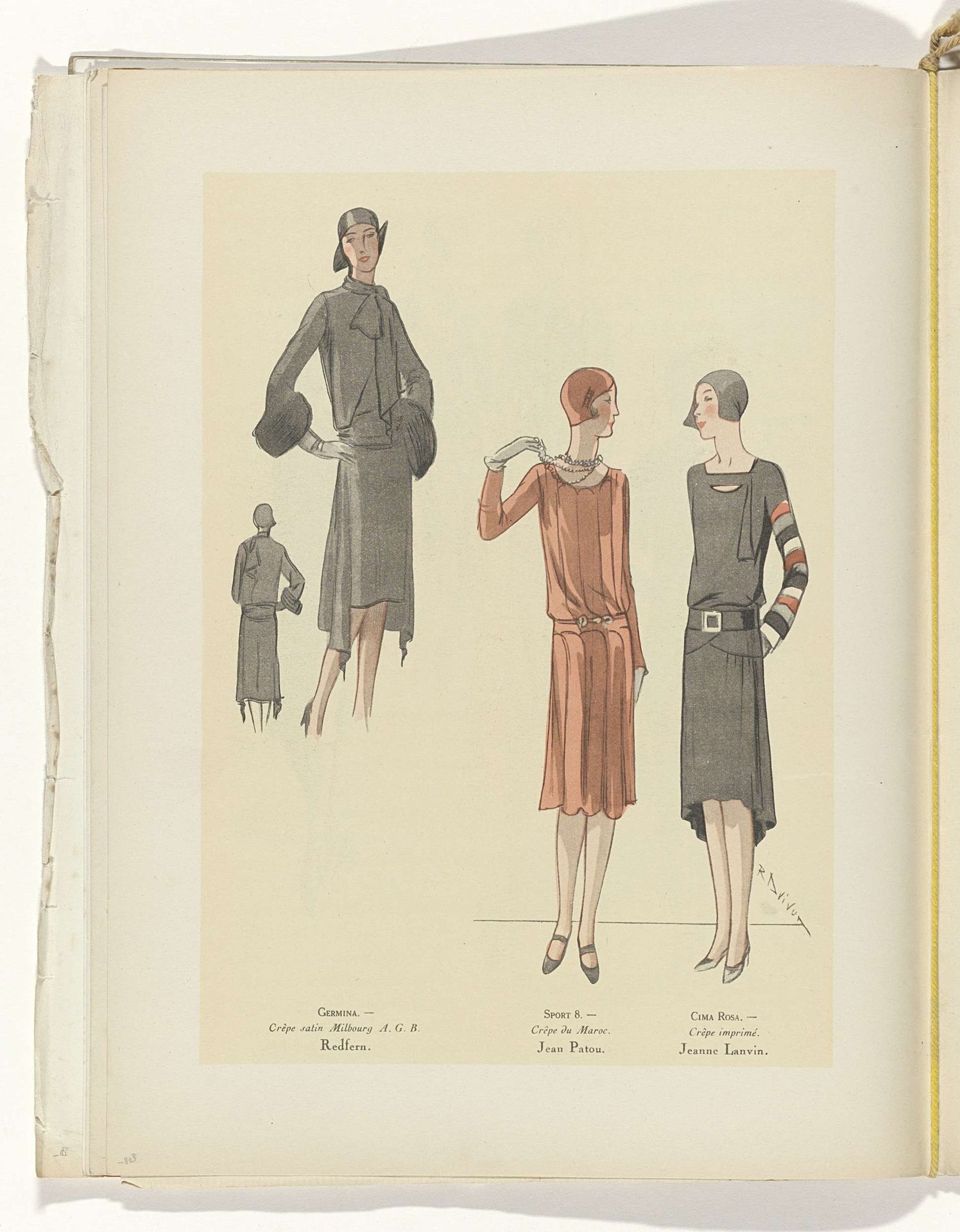 Art - Goût - Beauté, Feuillets de l' élégance féminine, Mars 1929, No. 103, 9e Année, p. 18 by R. Drivon