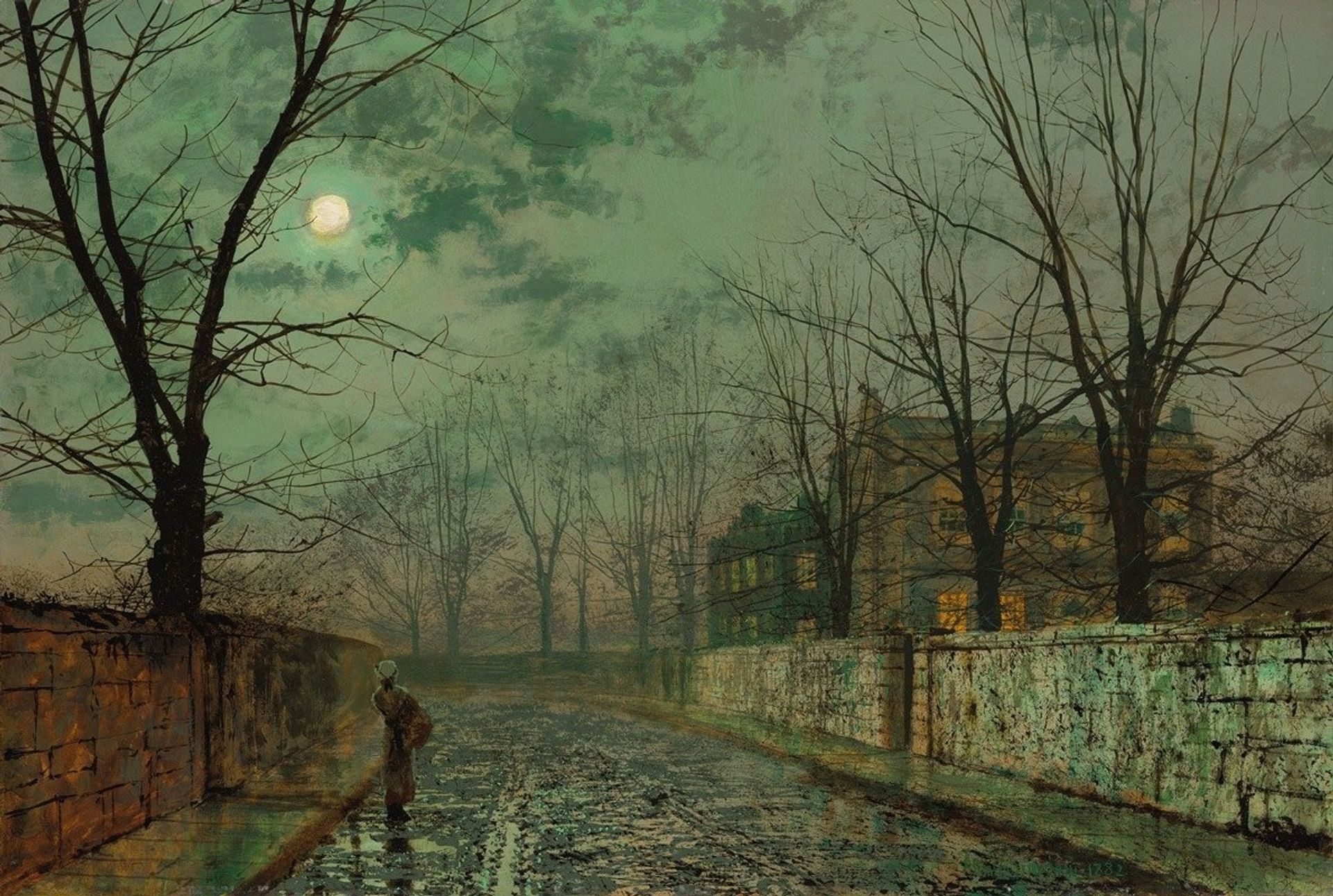 Under the Silvery Moonbeams by John Atkinson Grimshaw