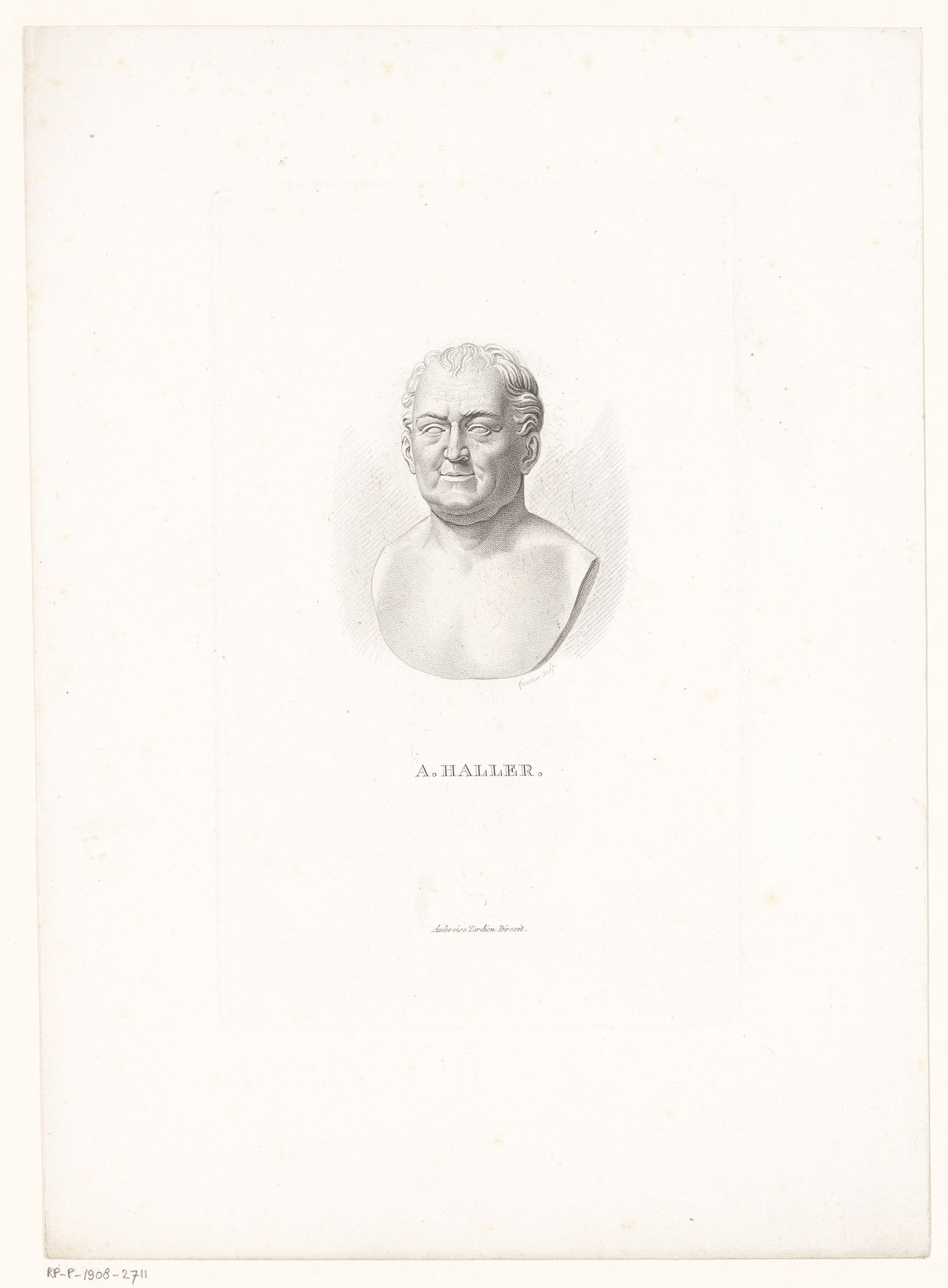 Portretbuste van Albrecht Haller by Charles Aimé Forestier