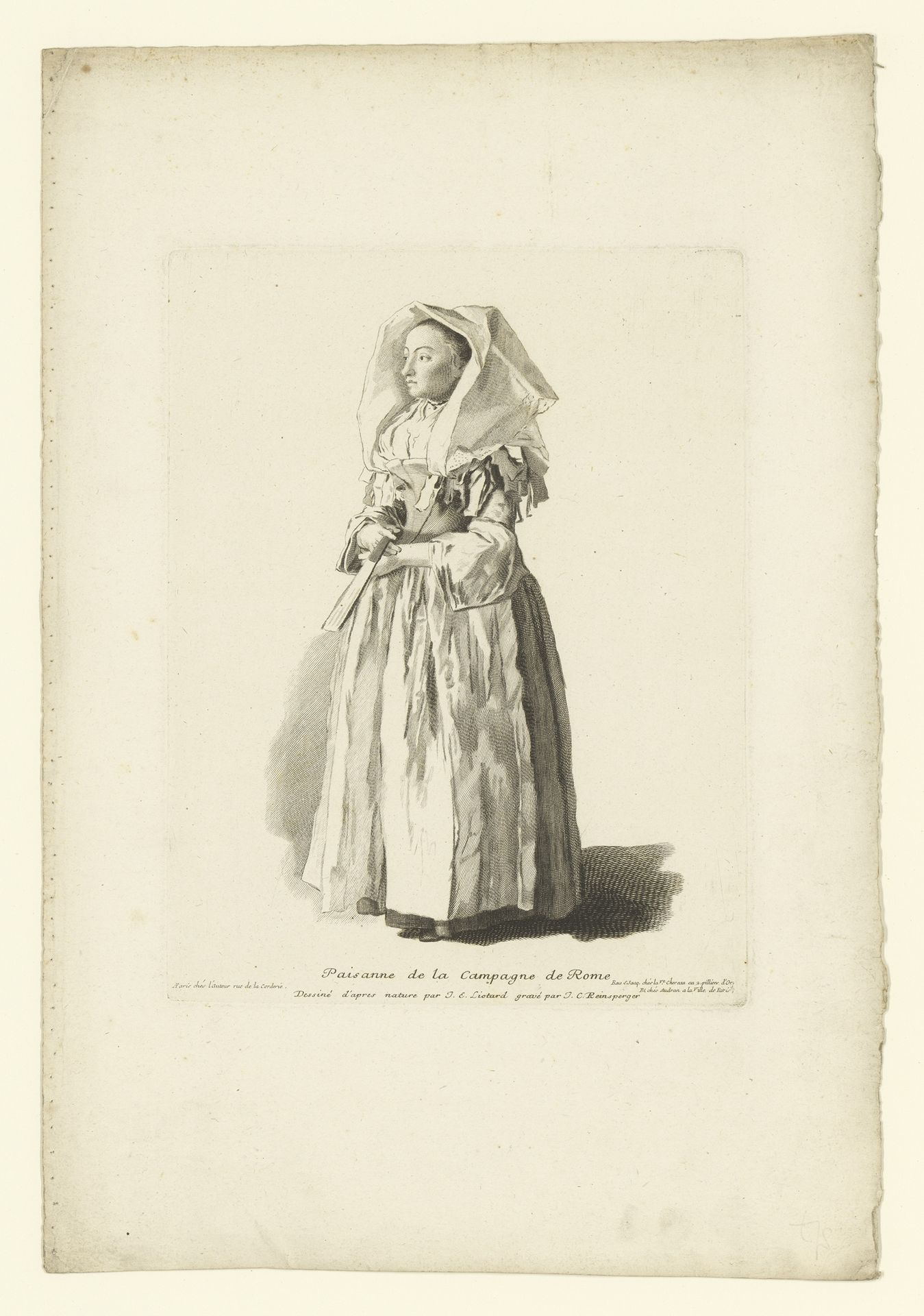 Vrouw in de klederdracht van Rome by Johann Christoph Reinsperger
