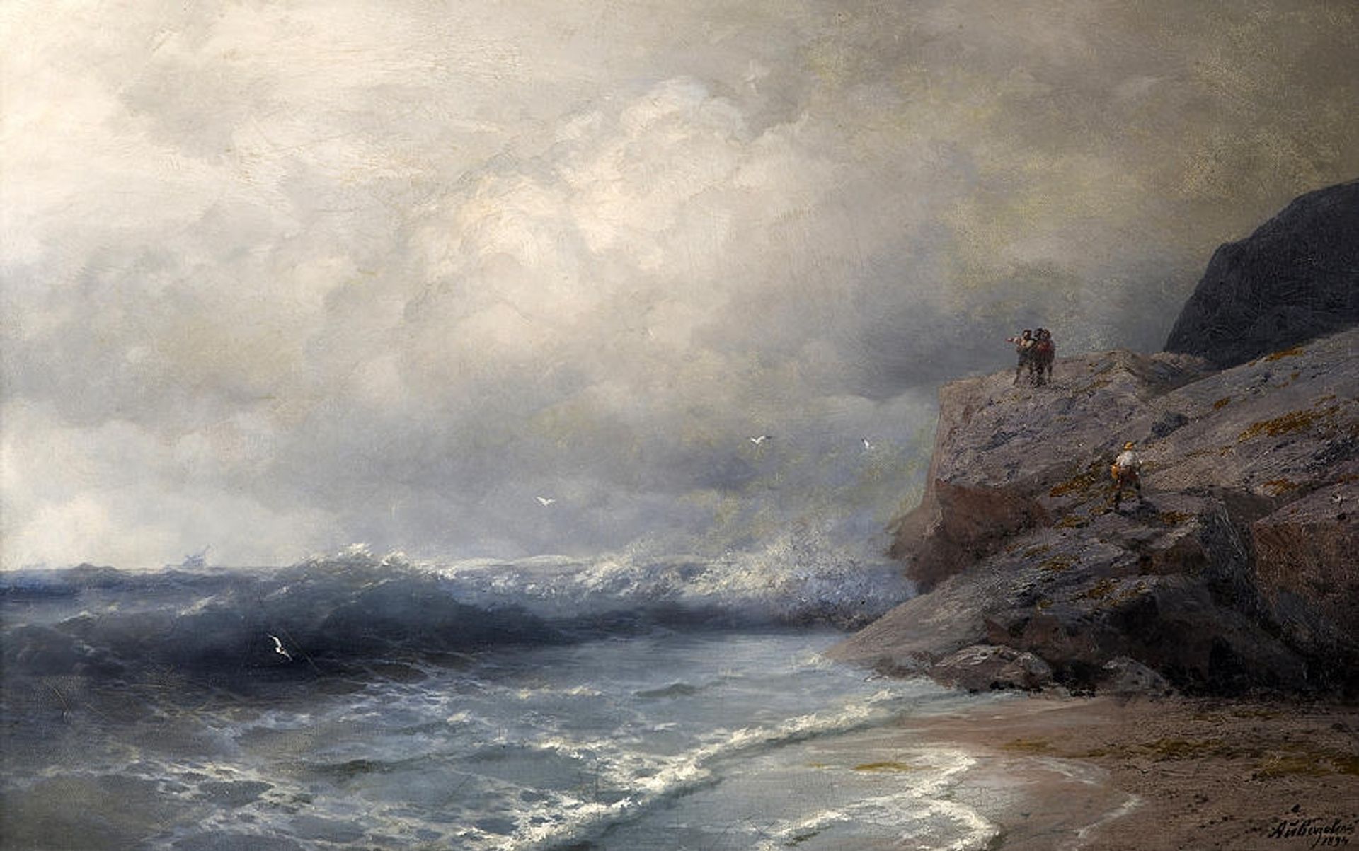 A Ship in Peril by Ivan Konstantinovich Aivazovsky