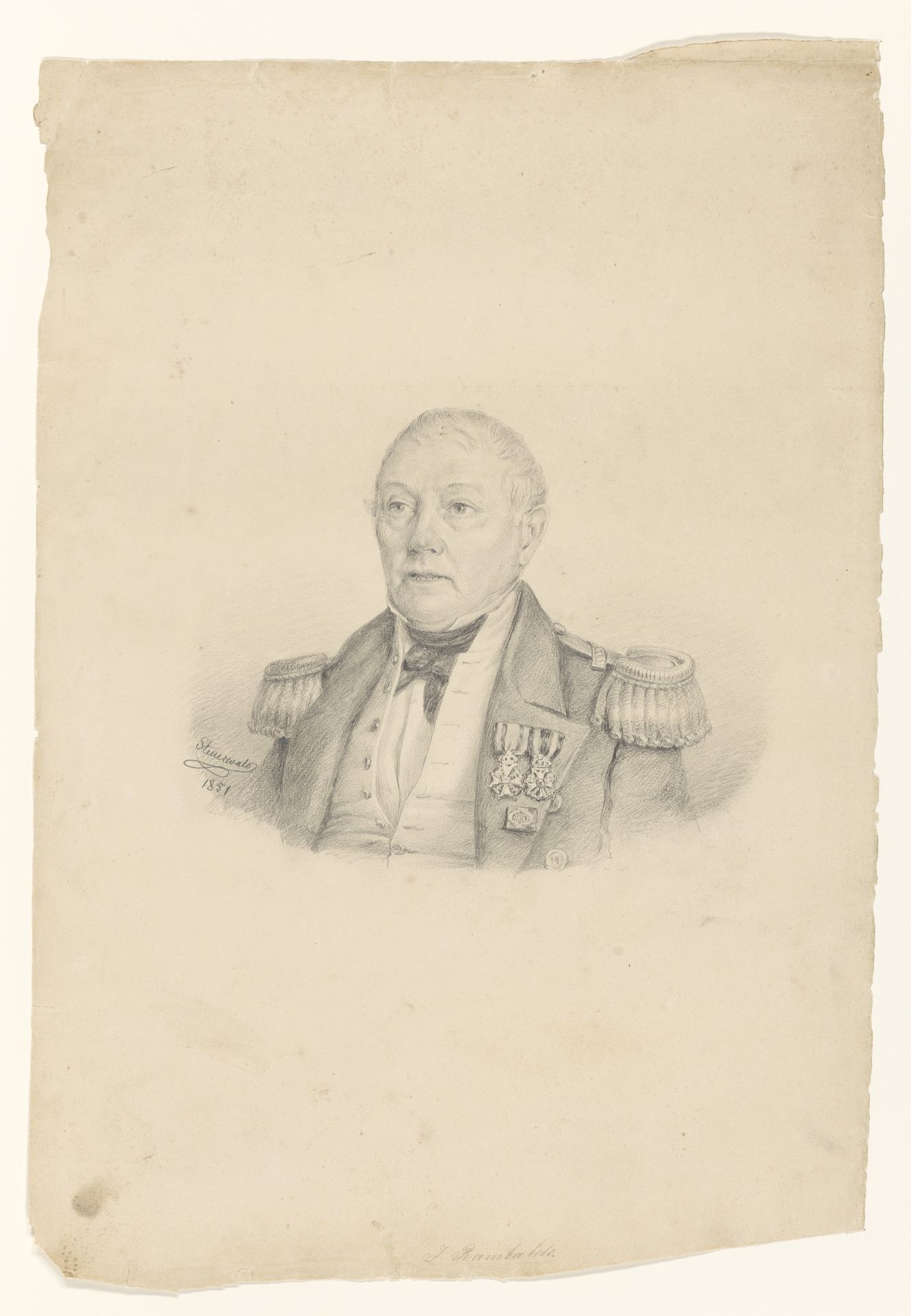 Portret van J. Rambaldo by Christian Heinrich Gottlieb Steuerwald