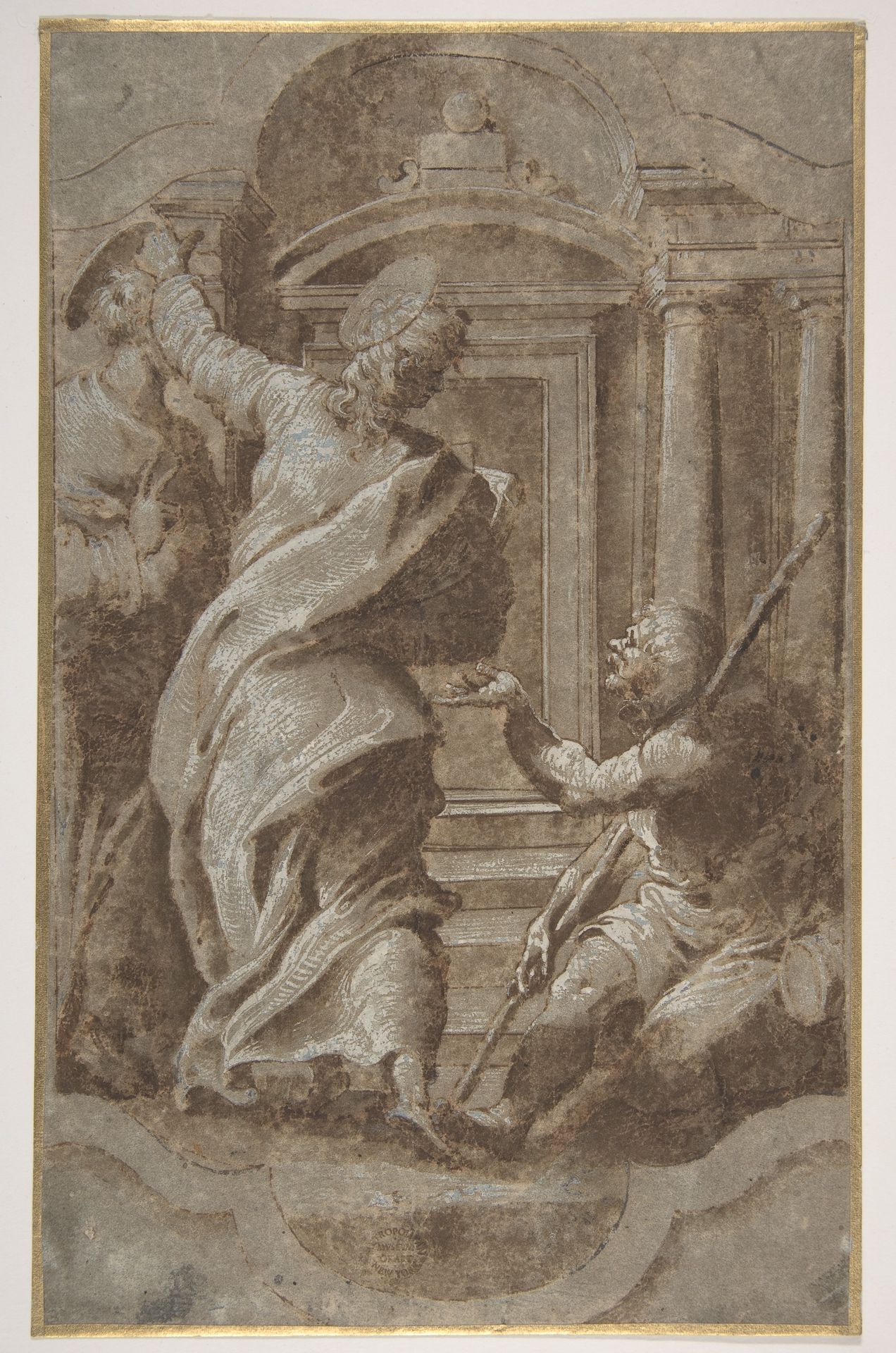 Saints Peter and John Healing a Cripple at the Gate of the Temple by Perino del Vaga (Pietro Buonaccorsi)