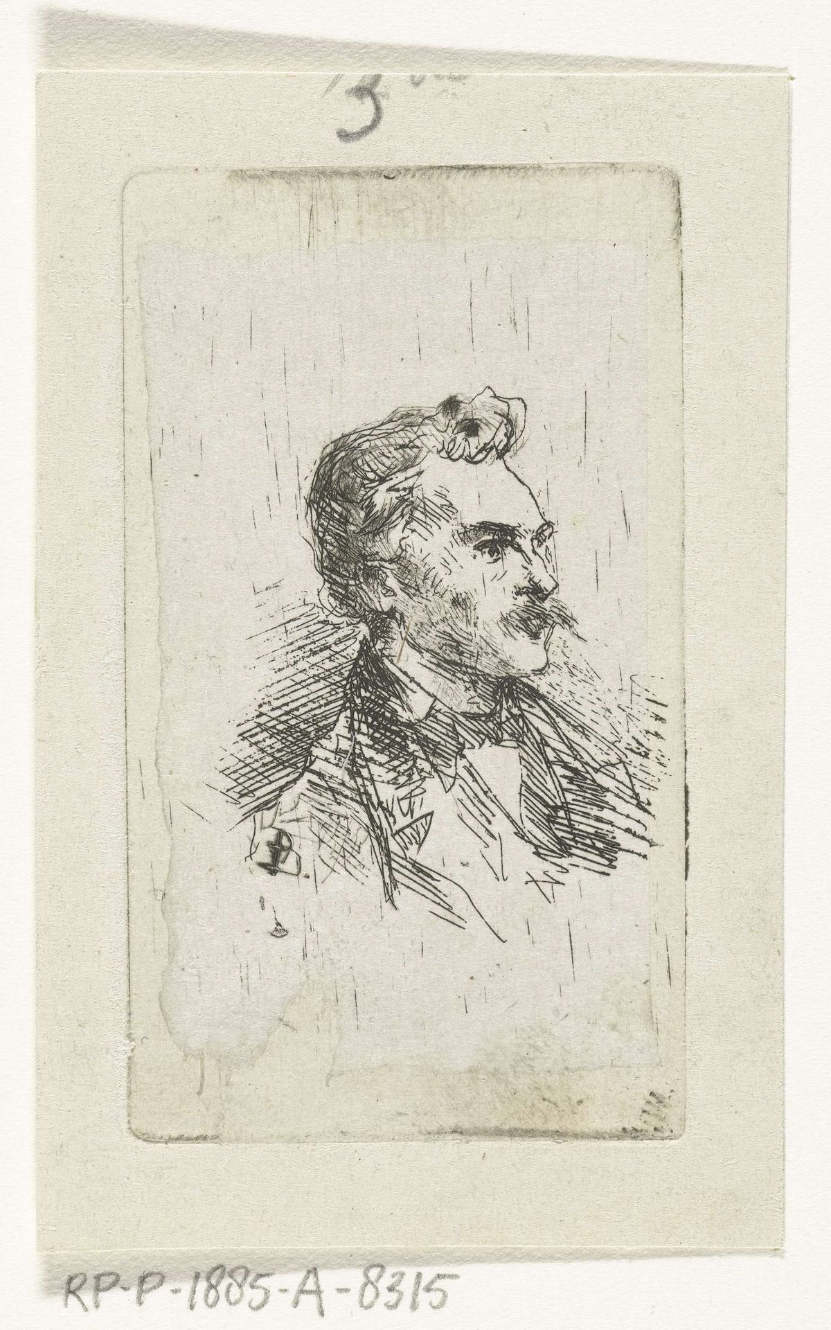 Portret van kunstenaar Frederik Hendrik Weissenbruch by Bernardus Johannes Blommers