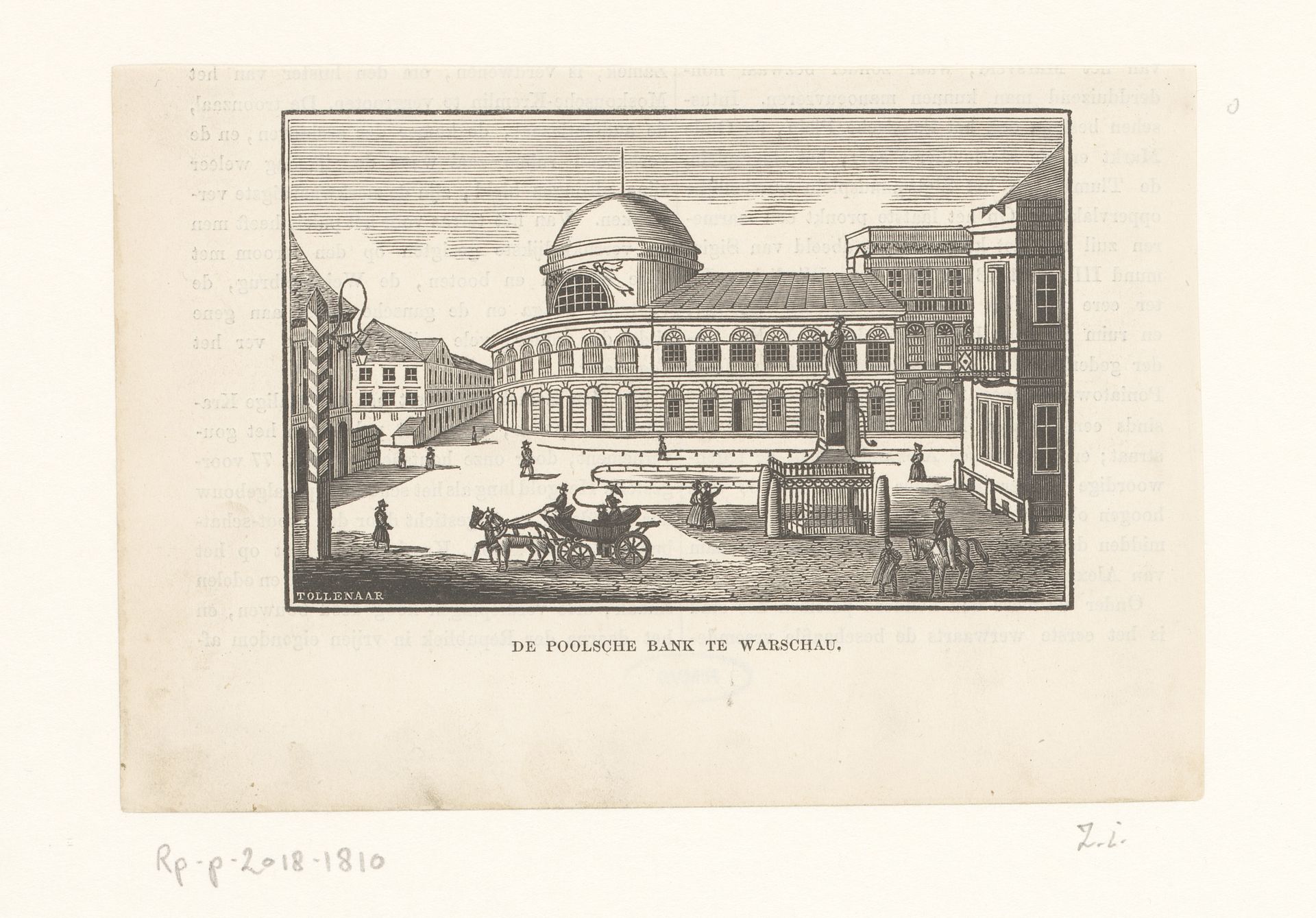 Gezicht op het bankgebouw, te Warschau by Dirk Wijbrand Tollenaar