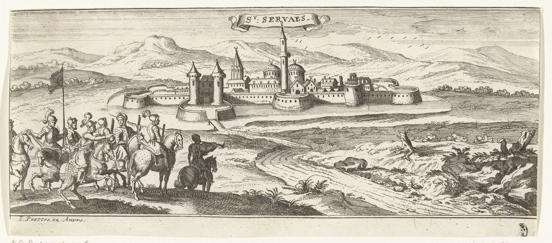 Gezicht op Szarvas by Gaspar Bouttats