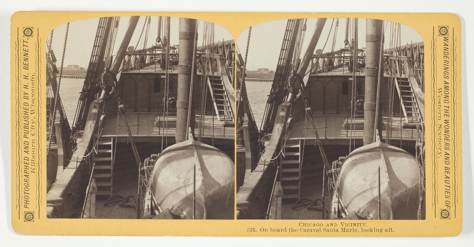 On board the Caravel Santa Marie, looking aft by Henry Hamilton Bennett